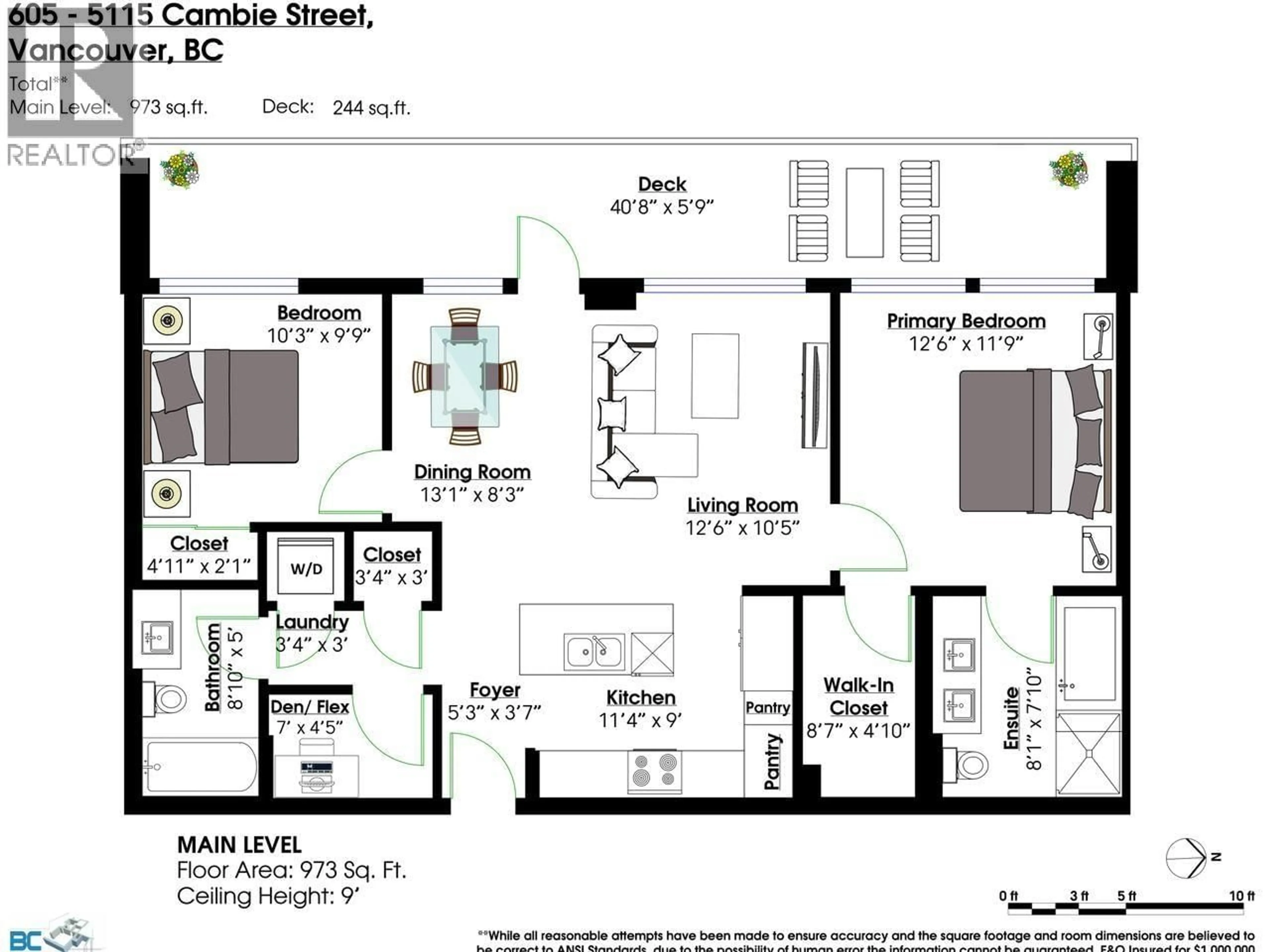 Floor plan for 605 - 5115 CAMBIE STREET, Vancouver British Columbia V5Z2Z6