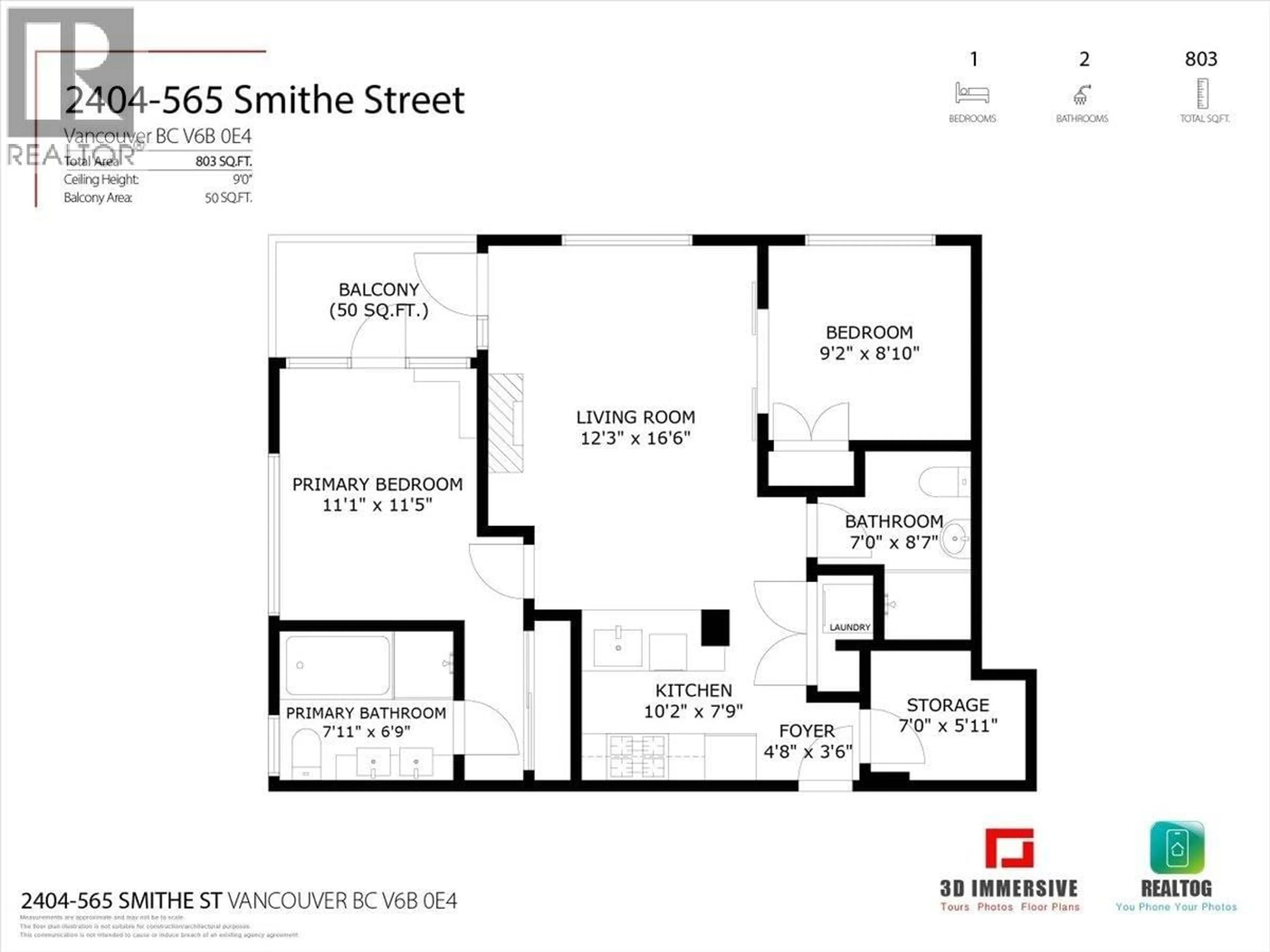 Floor plan for 2404 - 565 SMITHE STREET, Vancouver British Columbia V6B0E4
