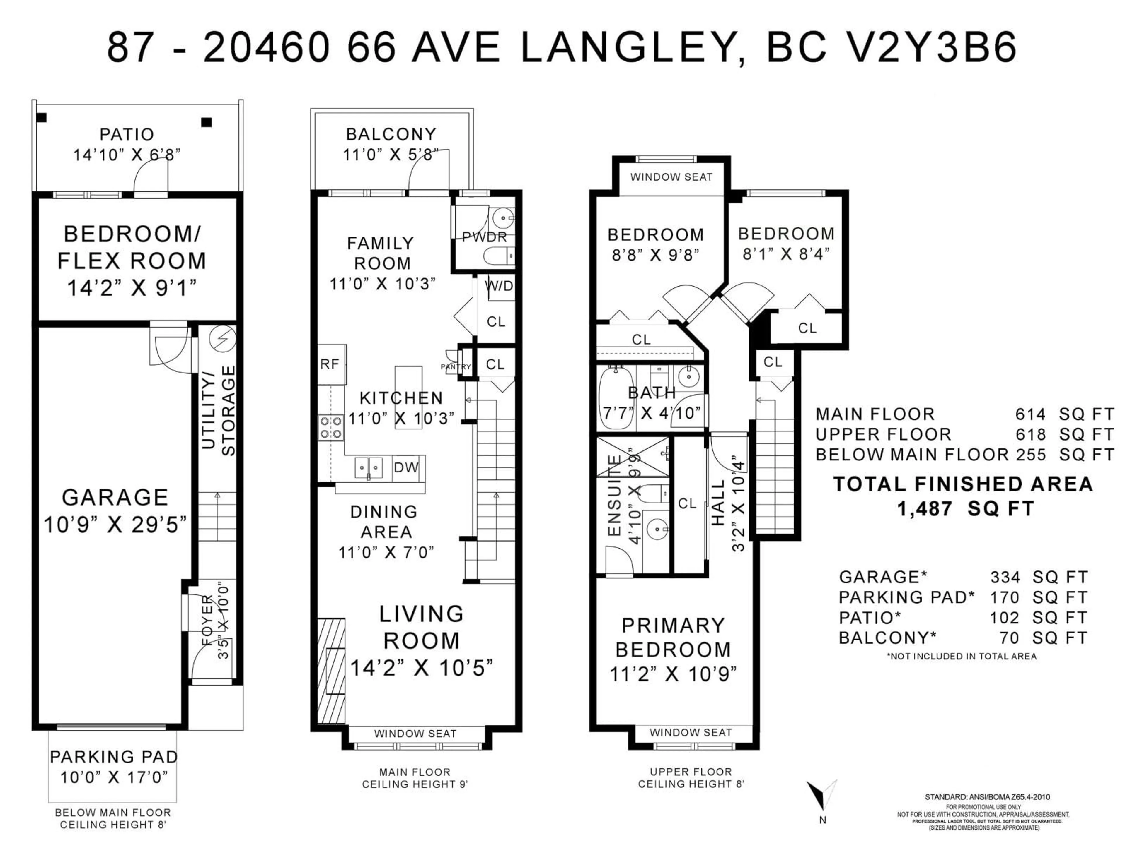 Floor plan for 87 - 20460 66 AVENUE, Langley British Columbia V2Y3B6