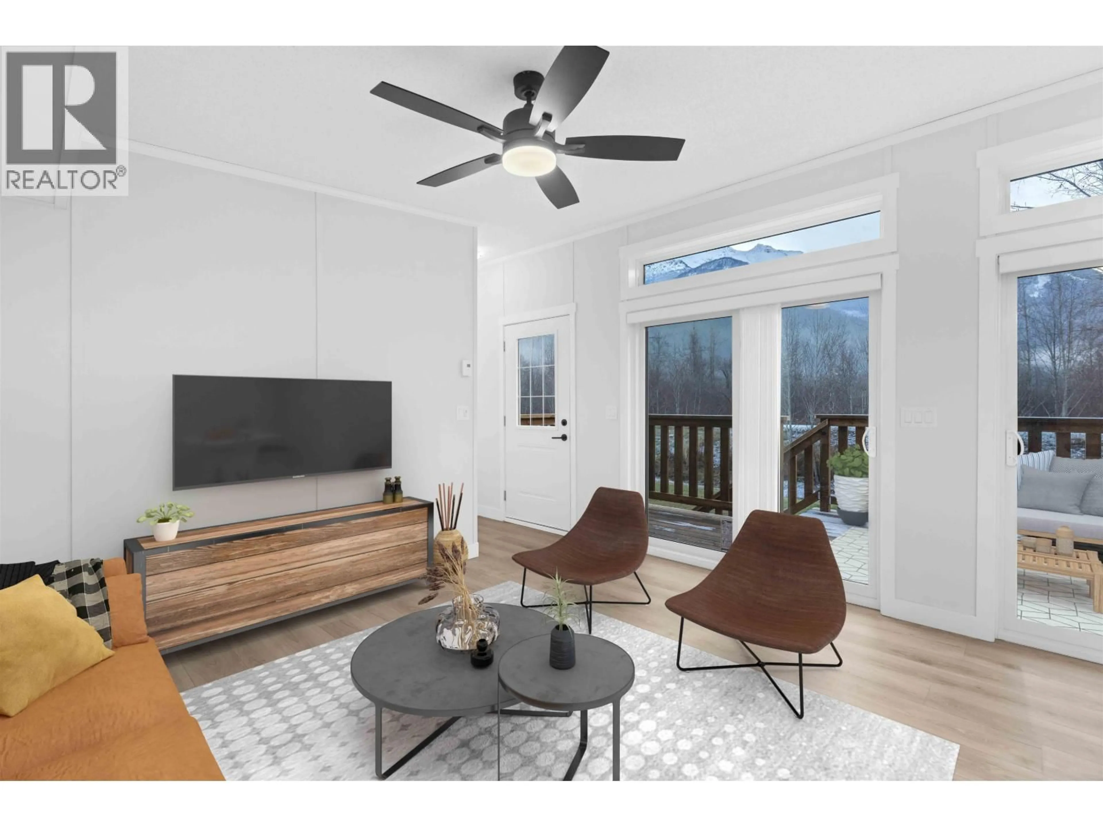 Living room with furniture, wood/laminate floor for 50 - 7370 HIGHWAY 99, Pemberton British Columbia V0N2L1