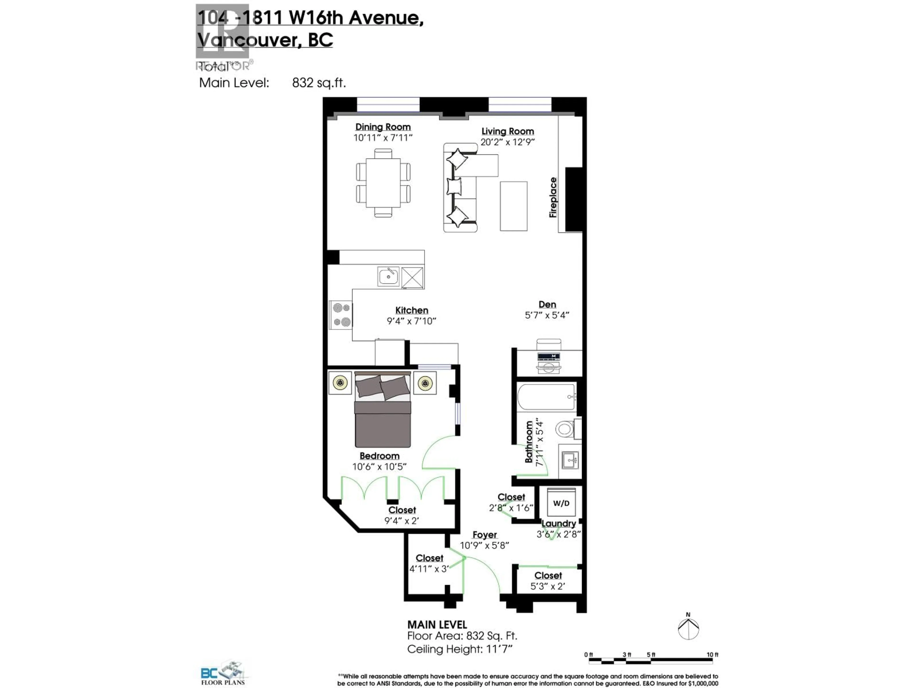 Floor plan for 104 - 1811 16TH AVENUE, Vancouver British Columbia V6J2M3