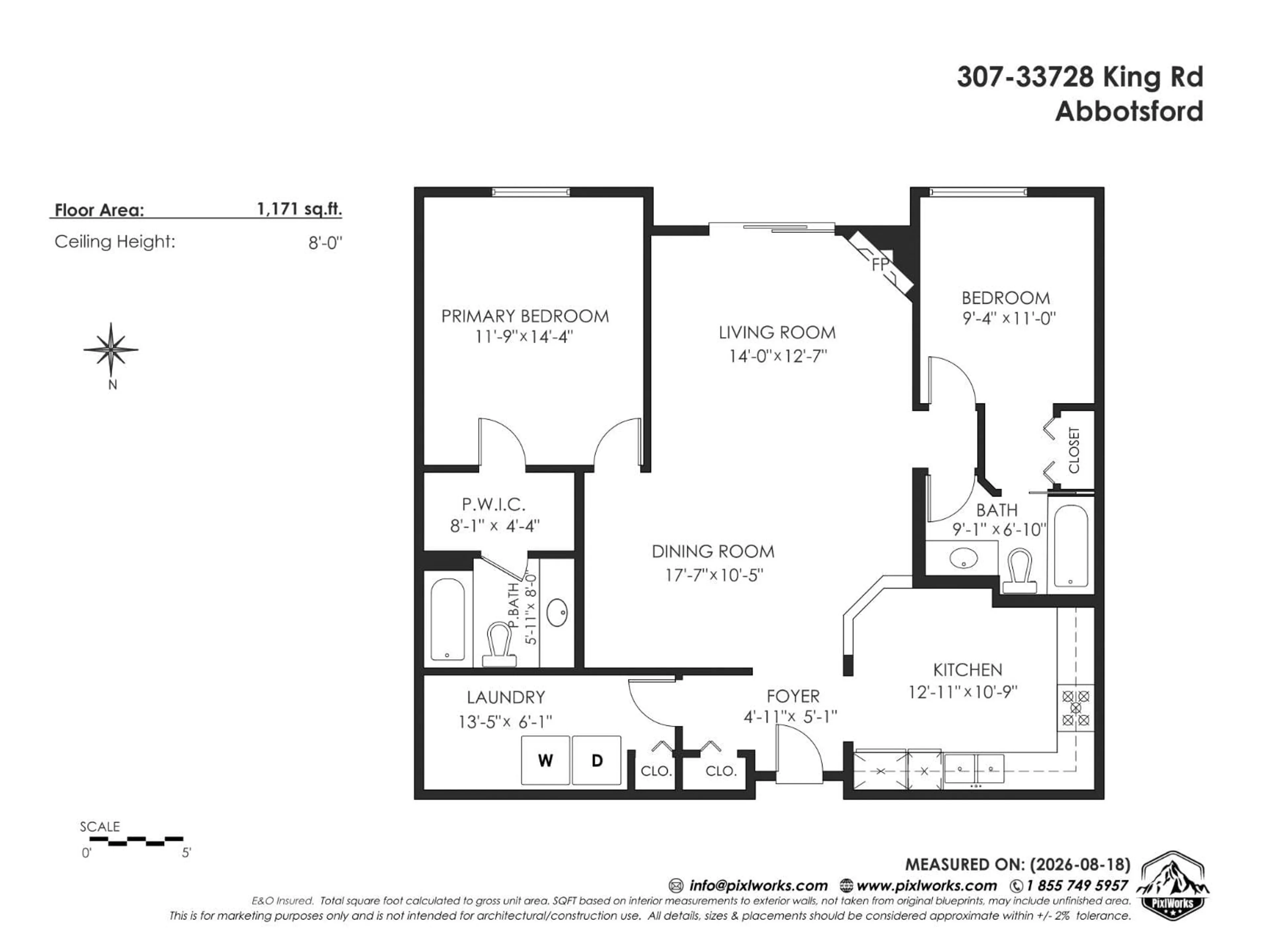 Floor plan for 307 - 33728 KING ROAD, Abbotsford British Columbia V2S8J4