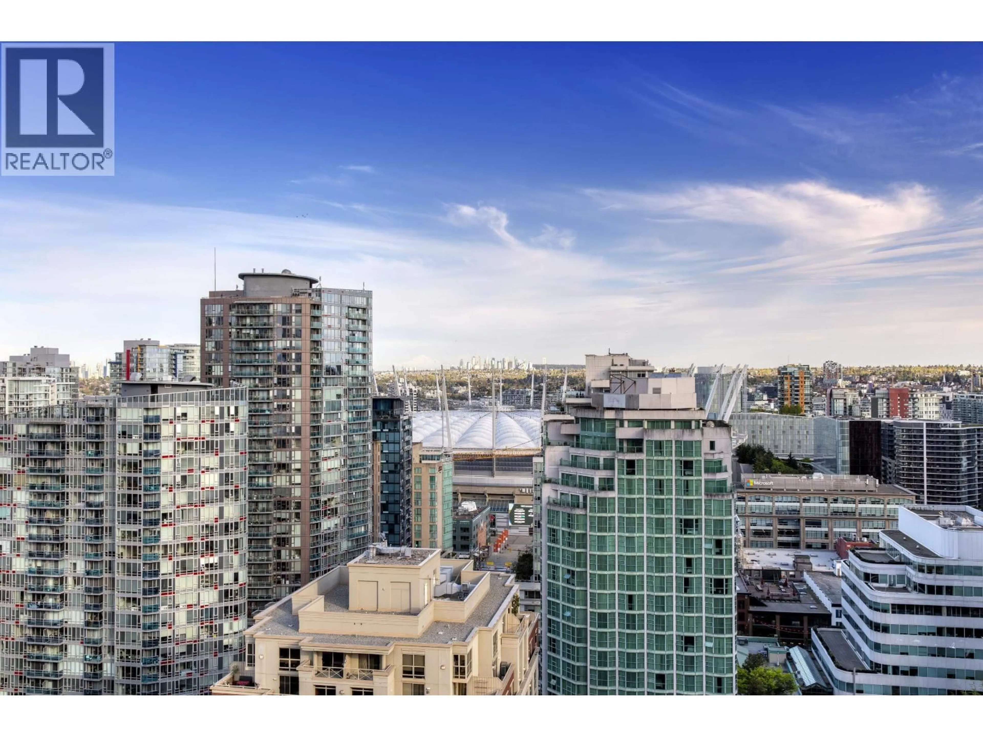 A pic from outside/outdoor area/front of a property/back of a property/a pic from drone, city buildings view from balcony for 2305 - 833 HOMER STREET, Vancouver British Columbia V6B0H4