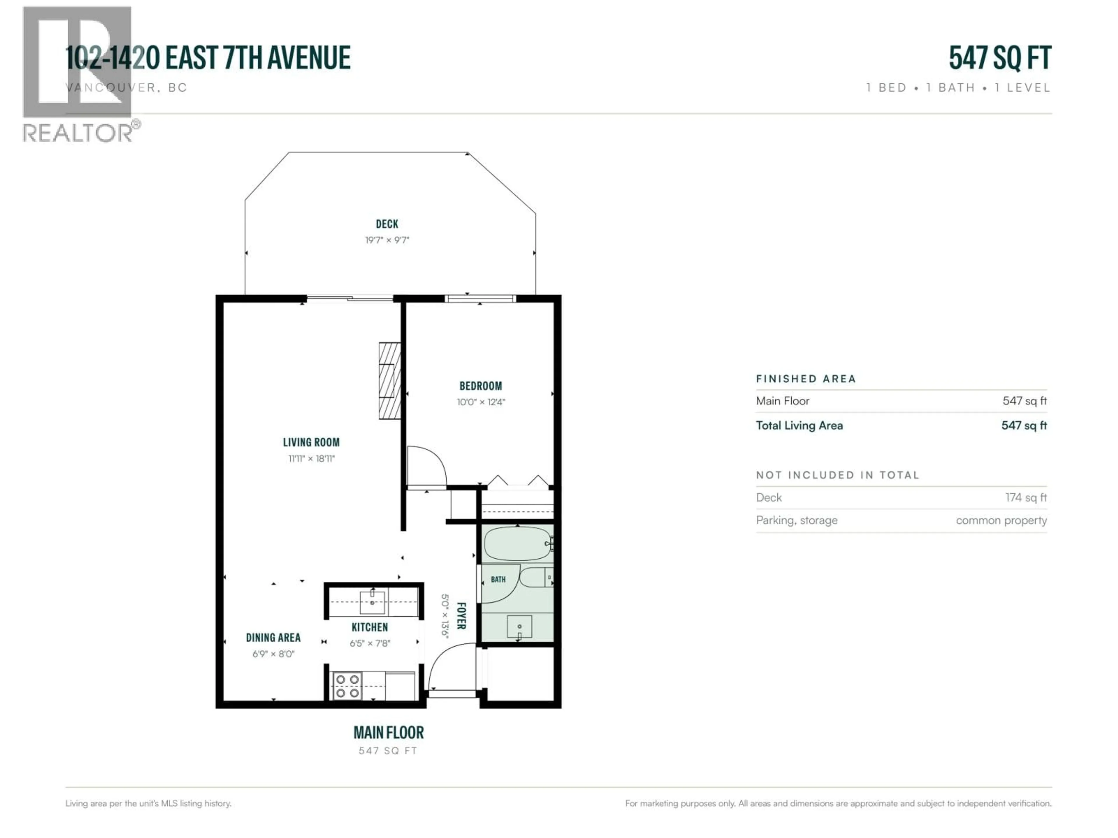 Floor plan for 102 - 1420 7TH AVENUE, Vancouver British Columbia V5N1R8