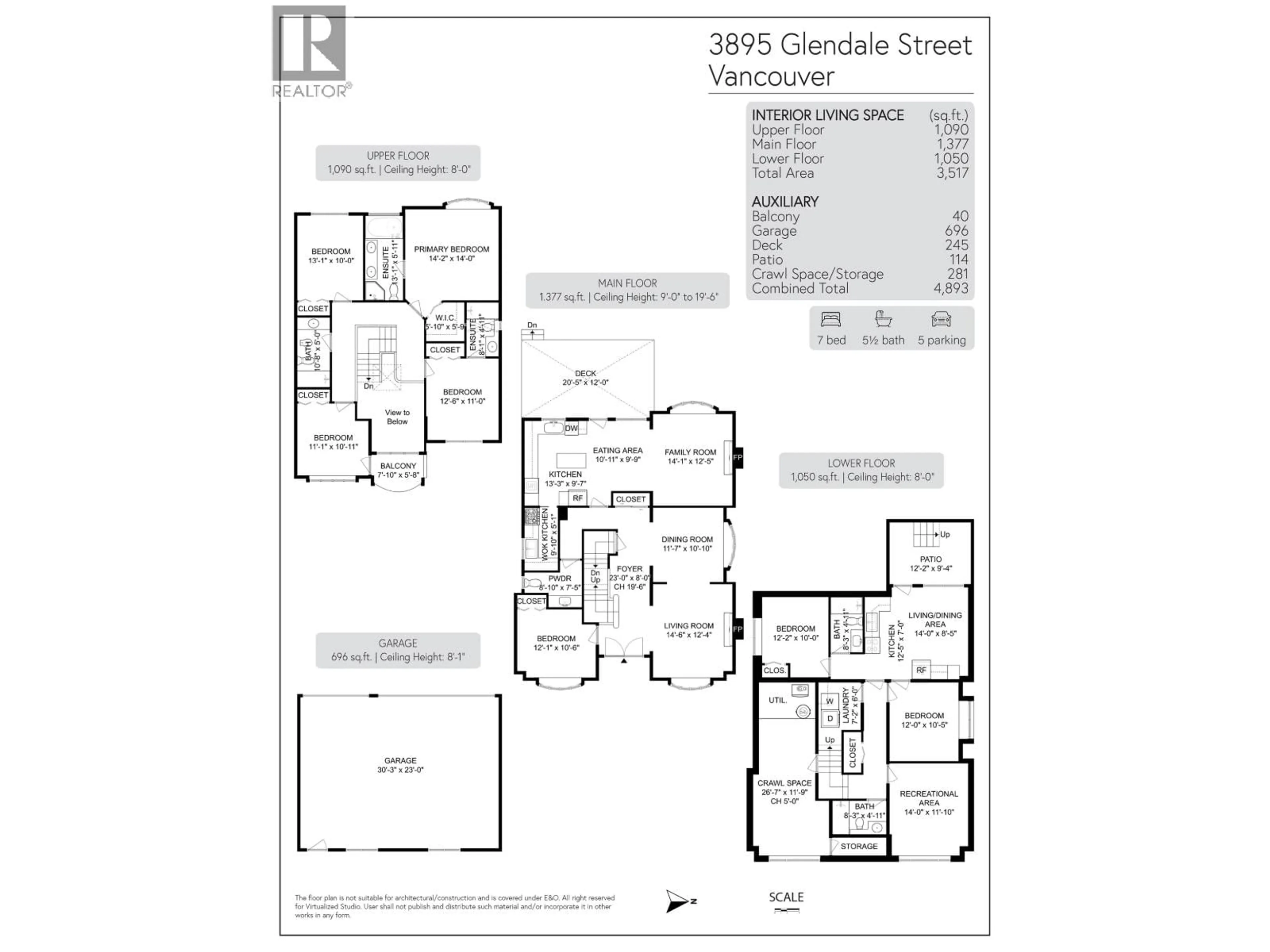 Floor plan for 3895 GLENDALE STREET, Vancouver British Columbia V5R1C6