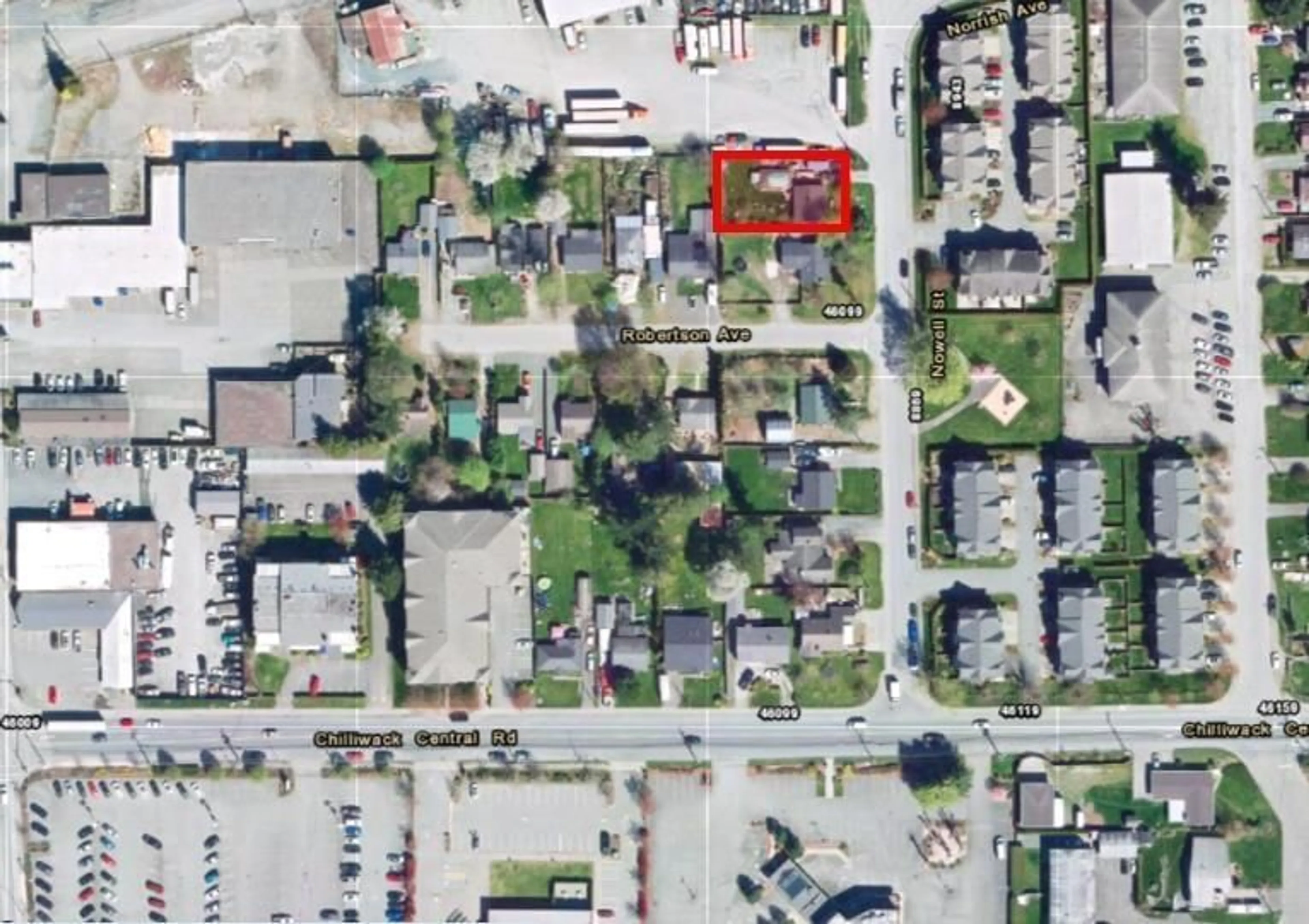 A pic from outside/outdoor area/front of a property/back of a property/a pic from drone, street for 8893 NOWELL STREET, Chilliwack British Columbia V2P4X3