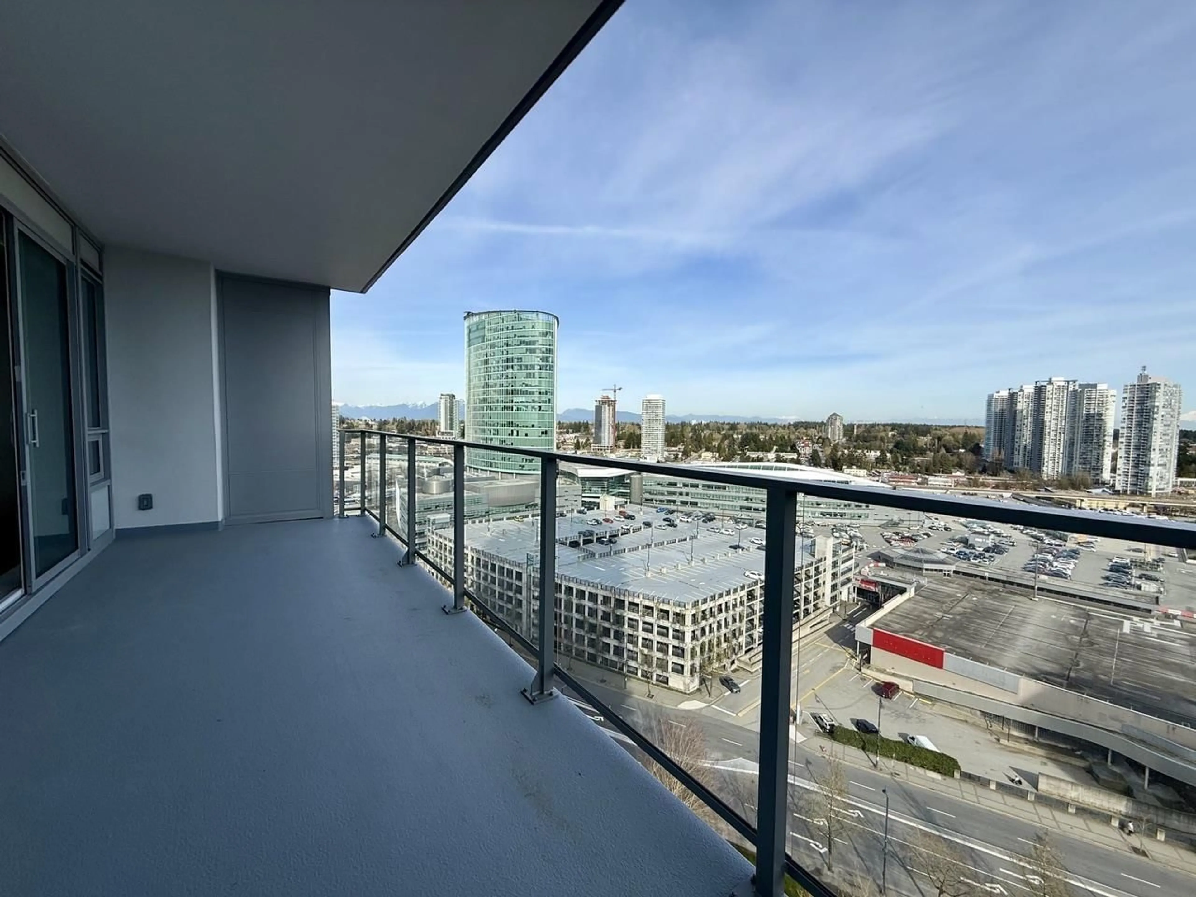 Balcony in the apartment, city buildings view from balcony for 1503 - 13387 OLD YALE ROAD, Surrey British Columbia V3T0V6