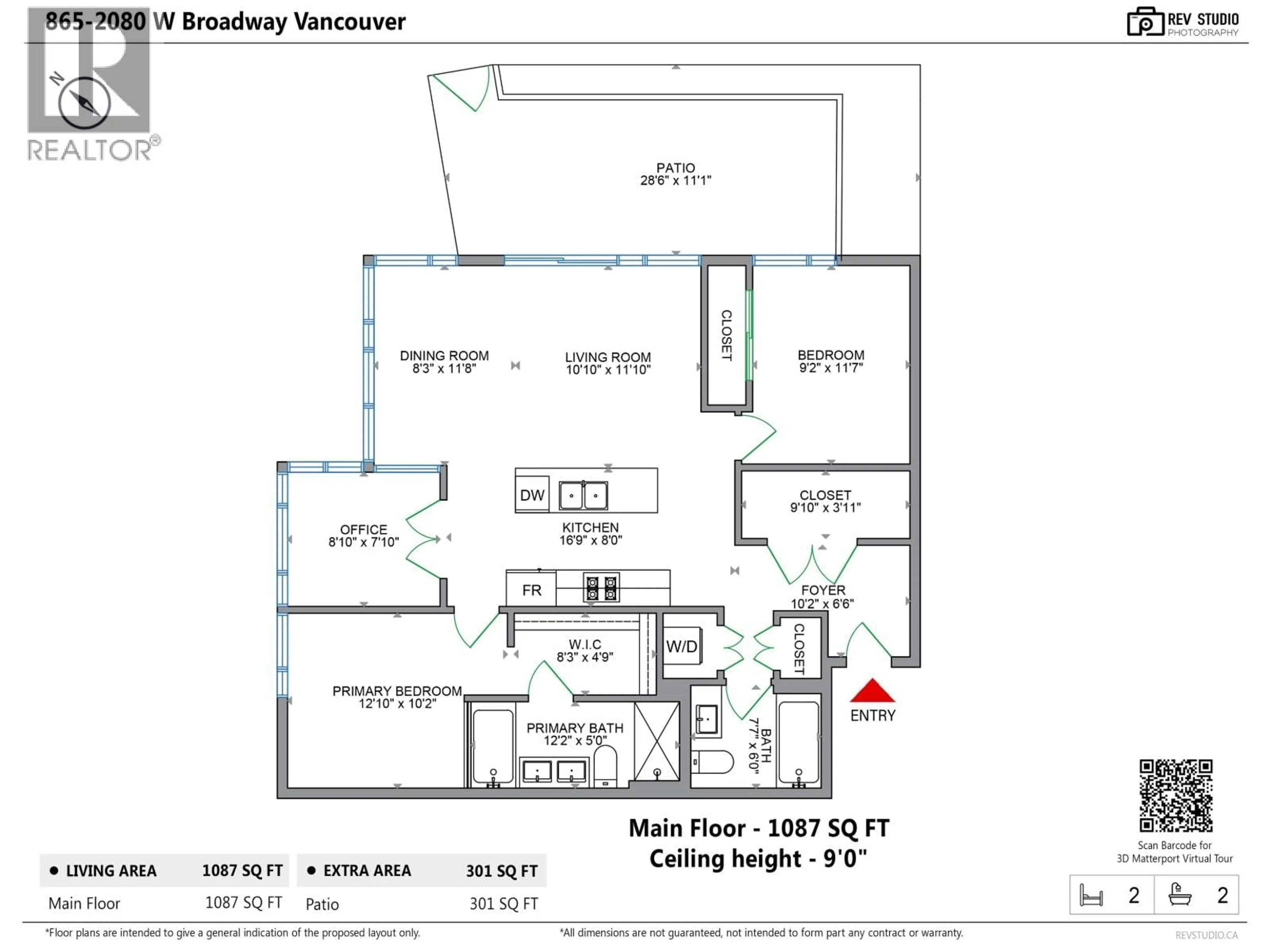 Floor plan for 865 - 2080 BROADWAY, Vancouver British Columbia V6J0C7