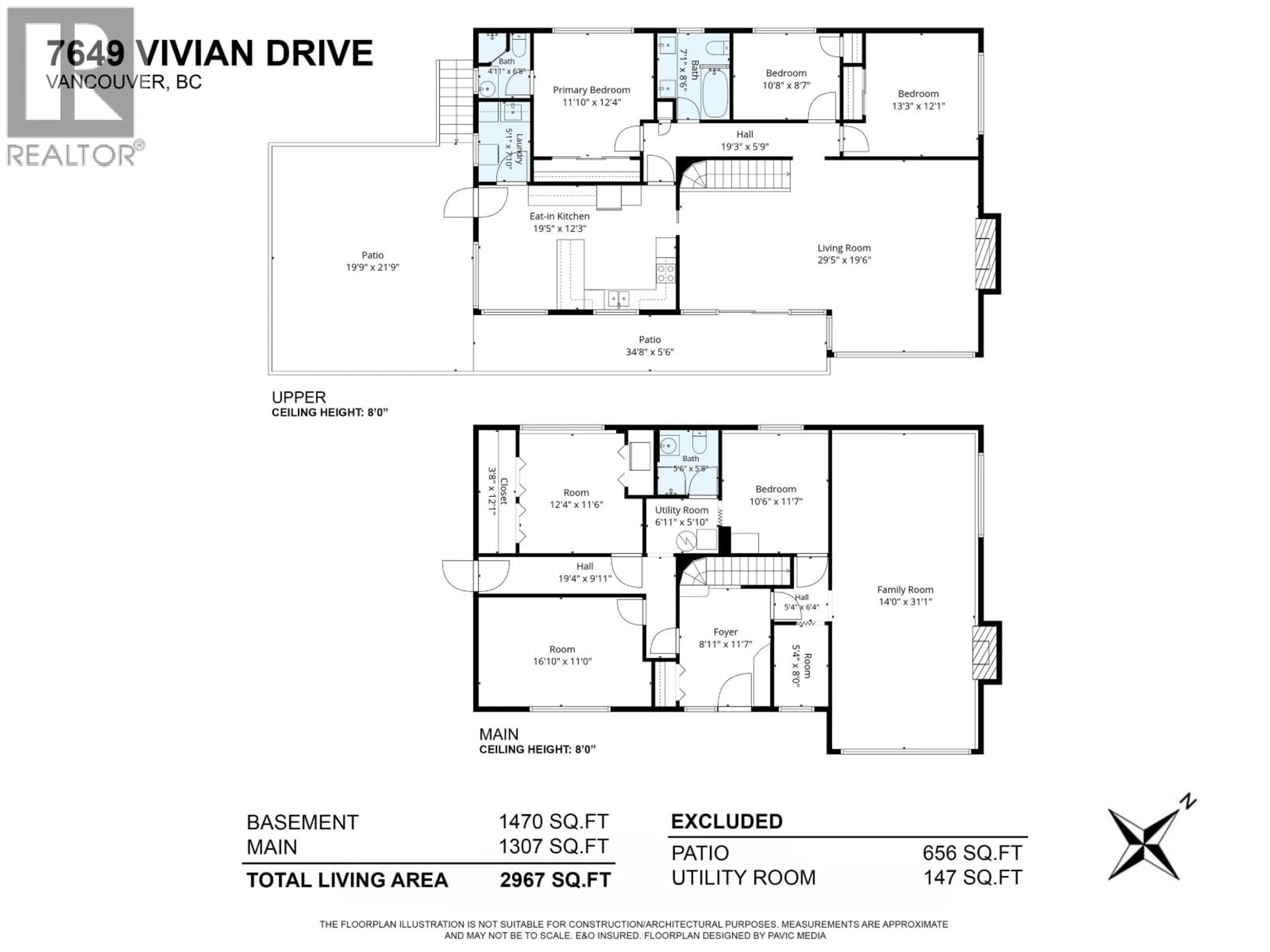 Floor plan for 7649 VIVIAN DRIVE, Vancouver British Columbia V5S2V6