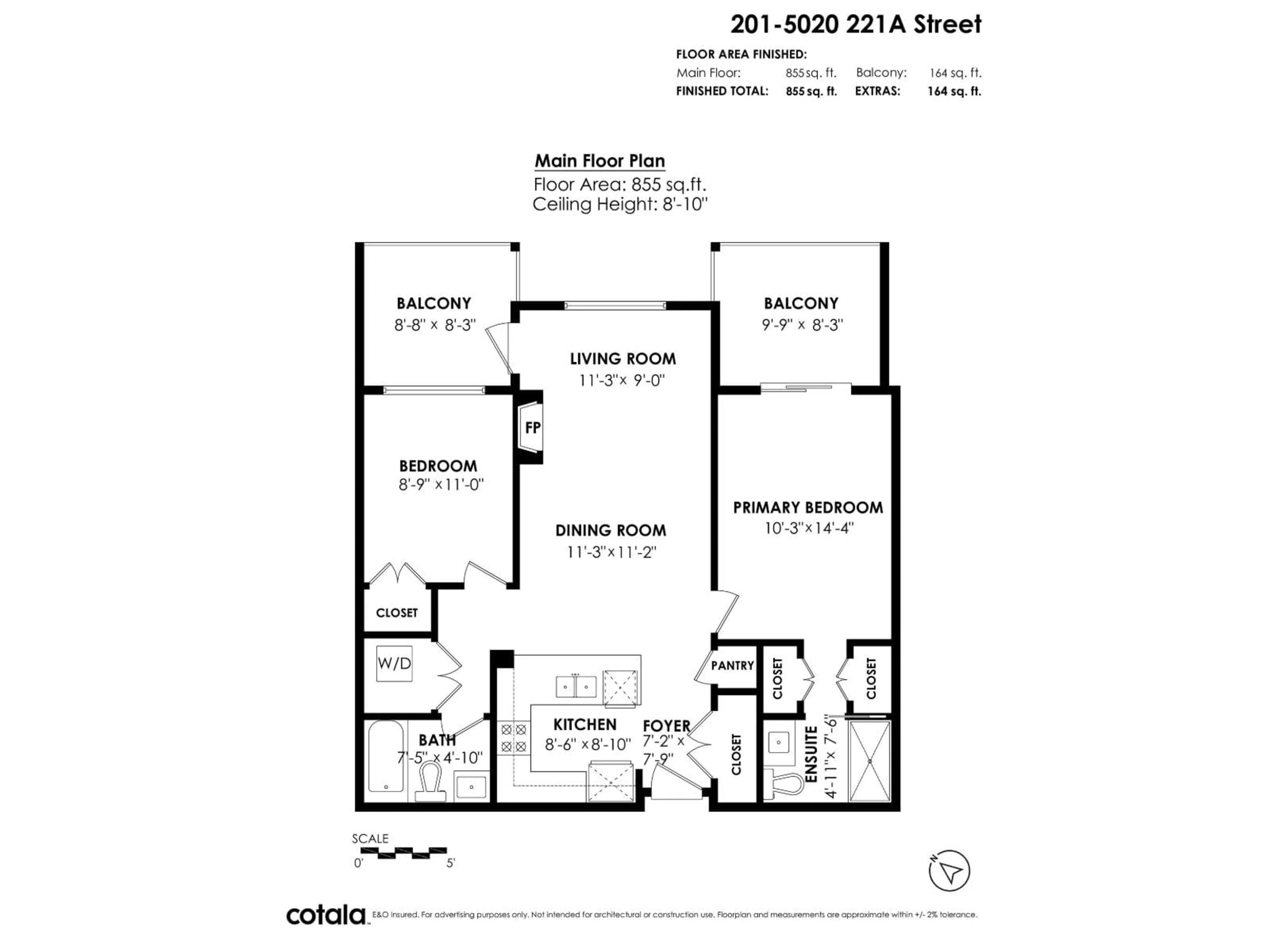 Floor plan for 201 - 5020 221A STREET, Langley British Columbia V2Y0V5