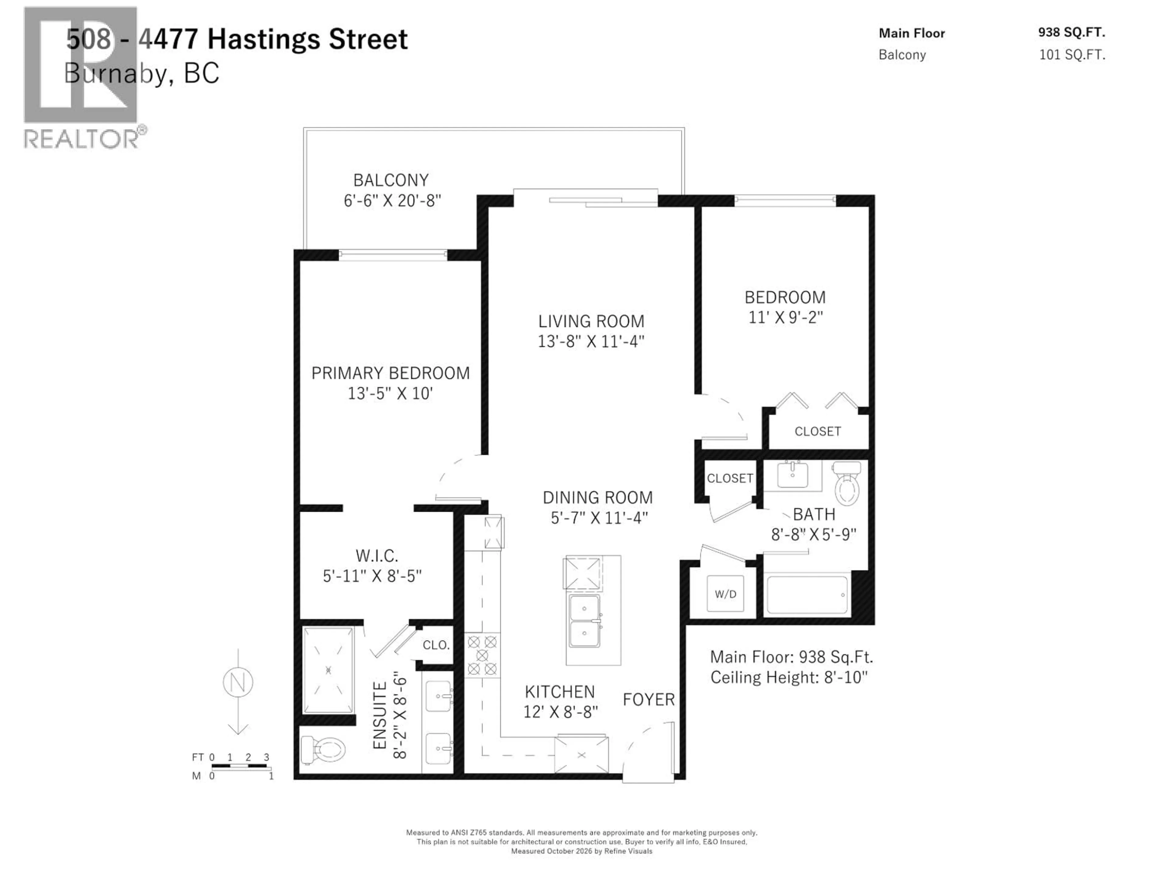 Floor plan for 508 - 4477 HASTINGS STREET, Burnaby British Columbia V5C0L6