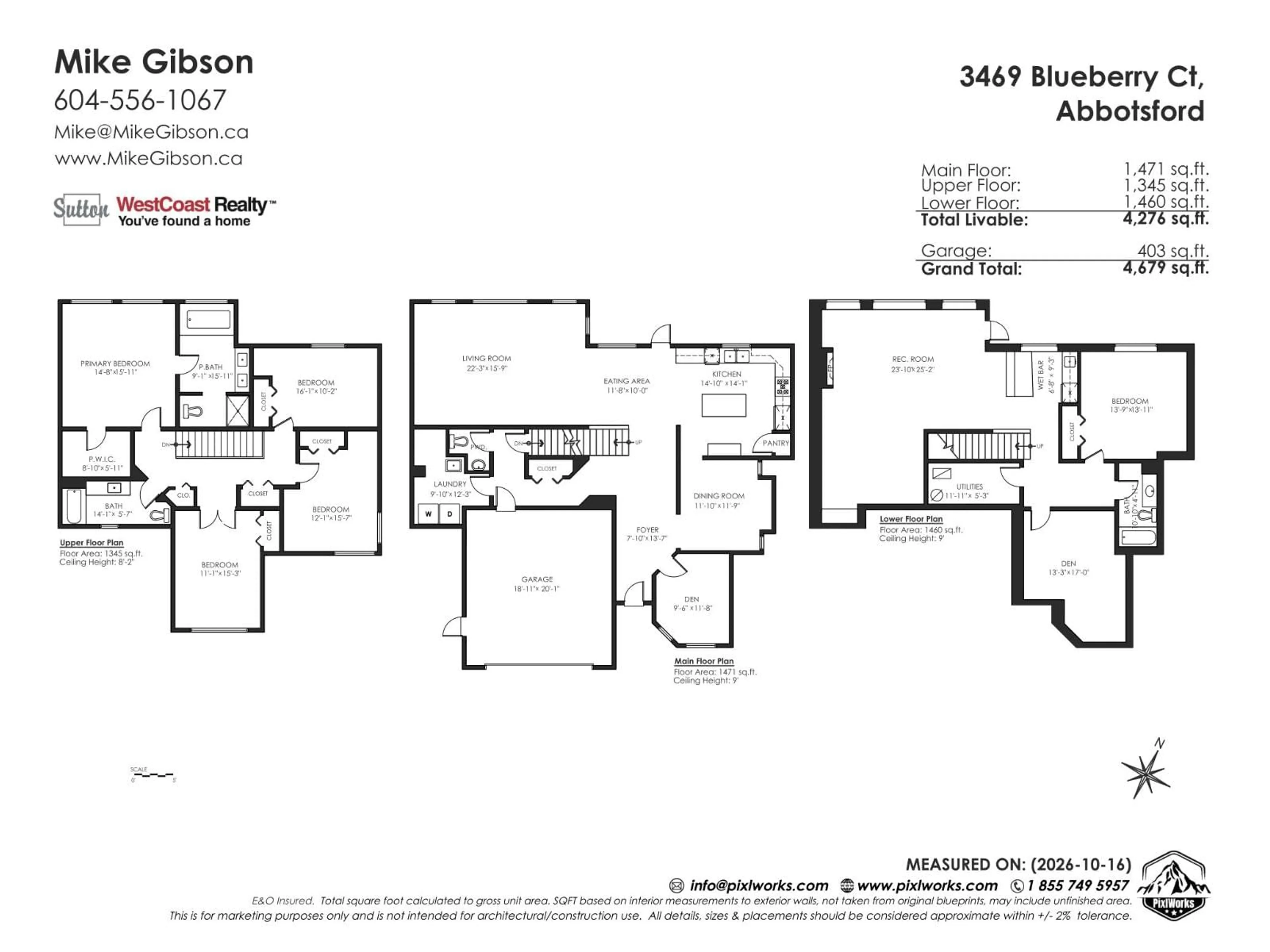 Floor plan for 3469 BLUEBERRY COURT, Abbotsford British Columbia V3G3C9