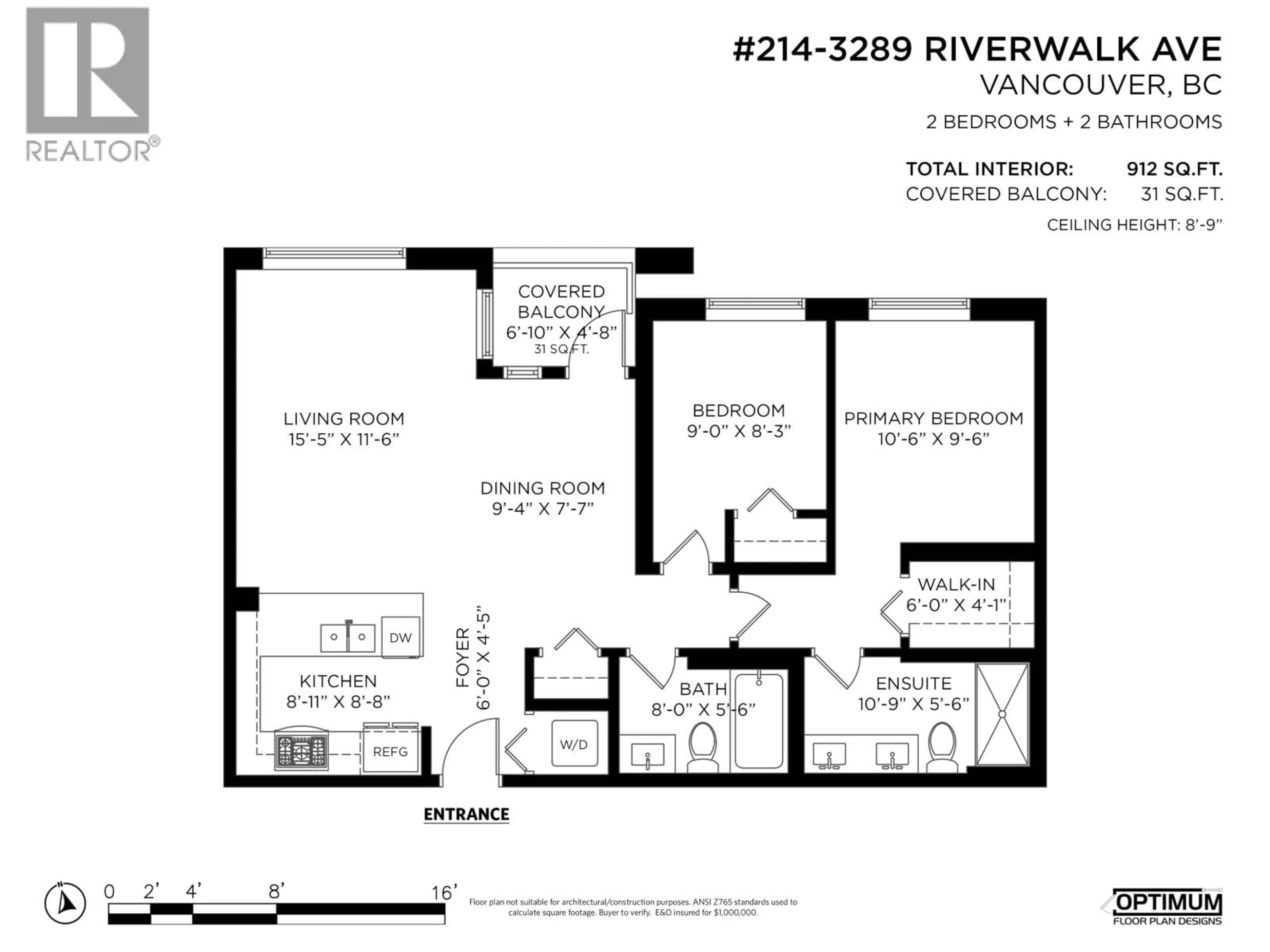 Floor plan for 214 - 3289 RIVERWALK AVENUE, Vancouver British Columbia V5S0G2