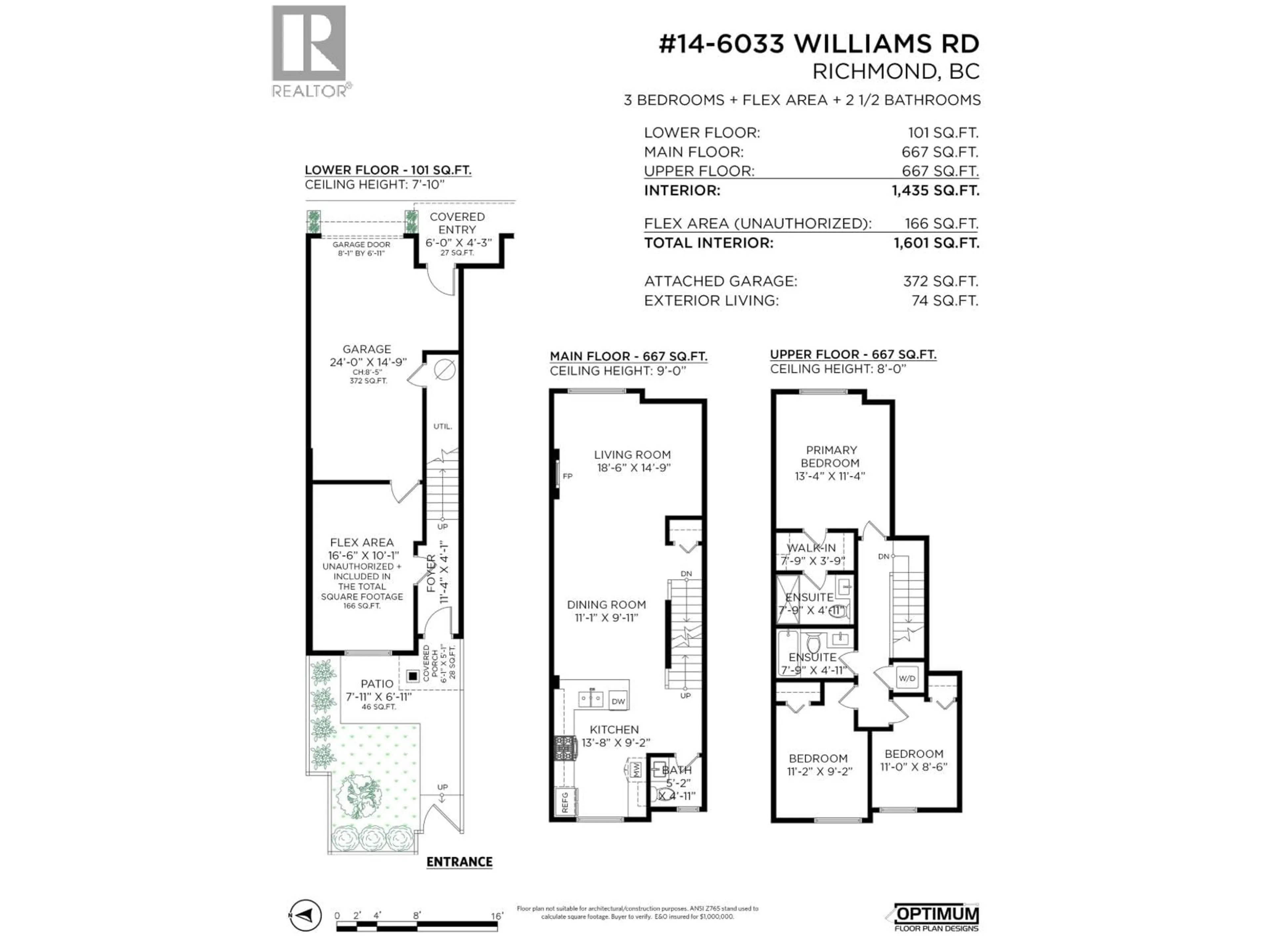 Floor plan for 14 - 6033 WILLIAMS ROAD, Richmond British Columbia V7E1K4