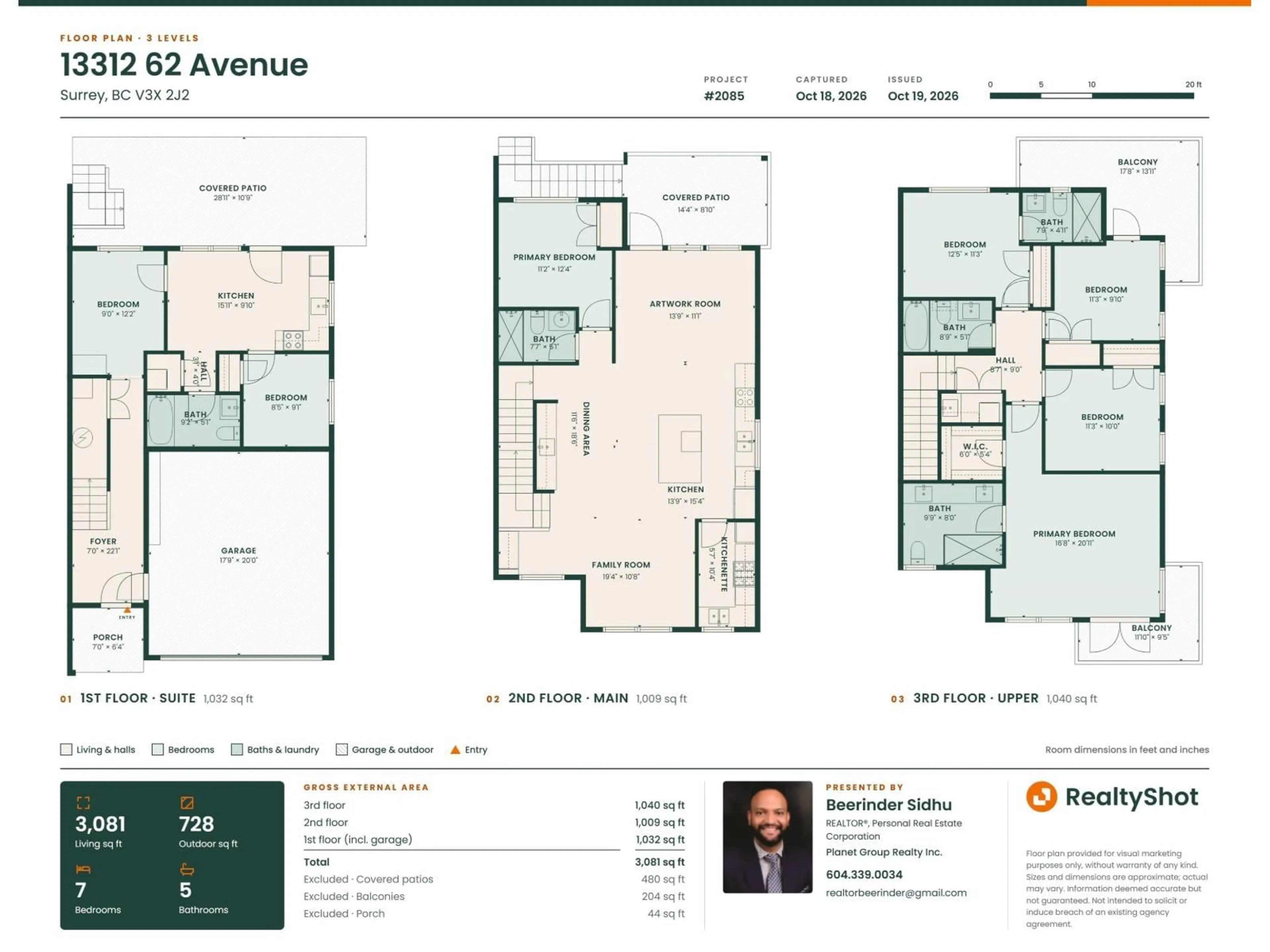 Floor plan for 13312 62 AVENUE, Surrey British Columbia V4N2E8