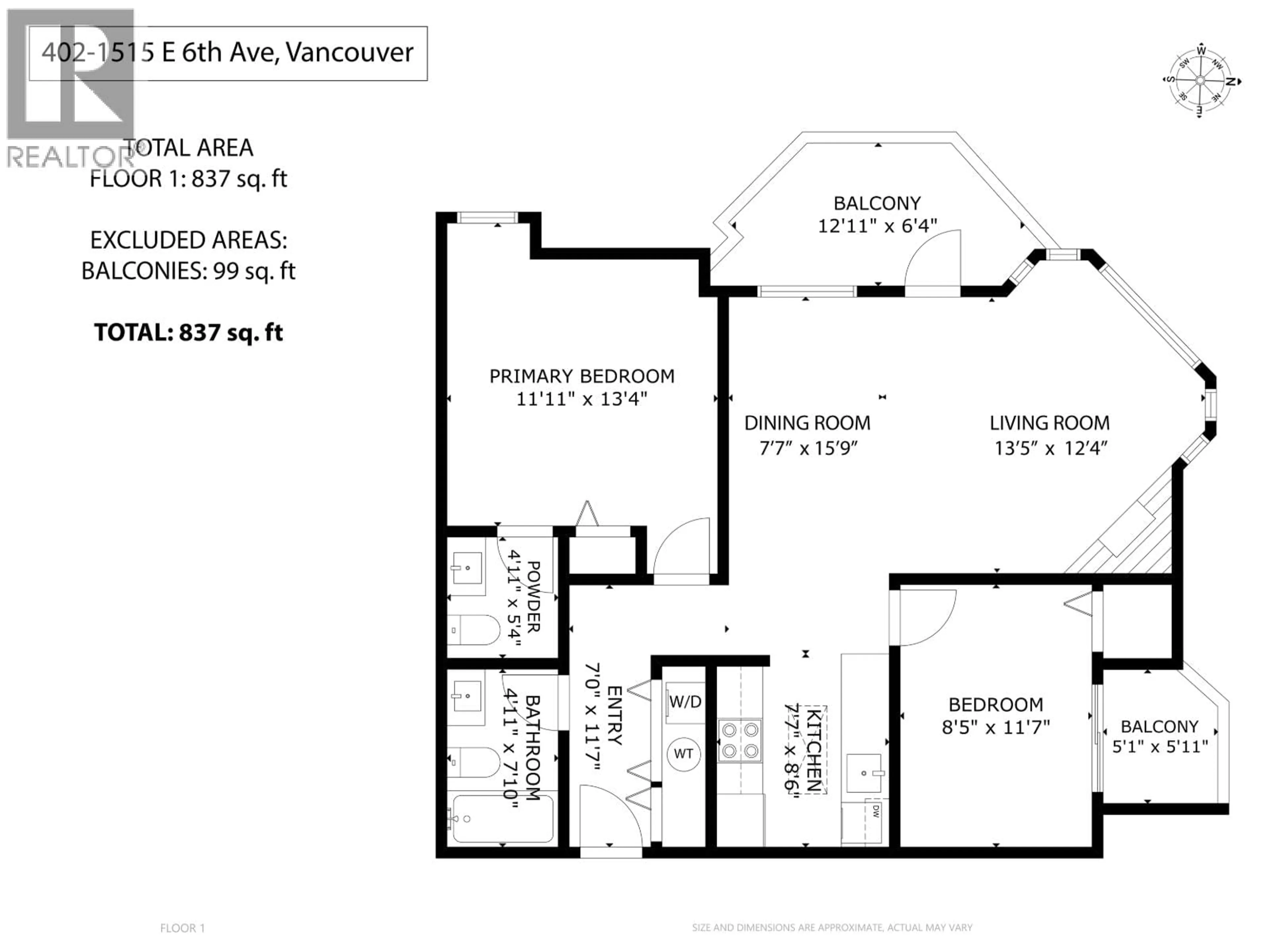 Floor plan for 402 - 1515 6TH AVENUE, Vancouver British Columbia V5N1P2