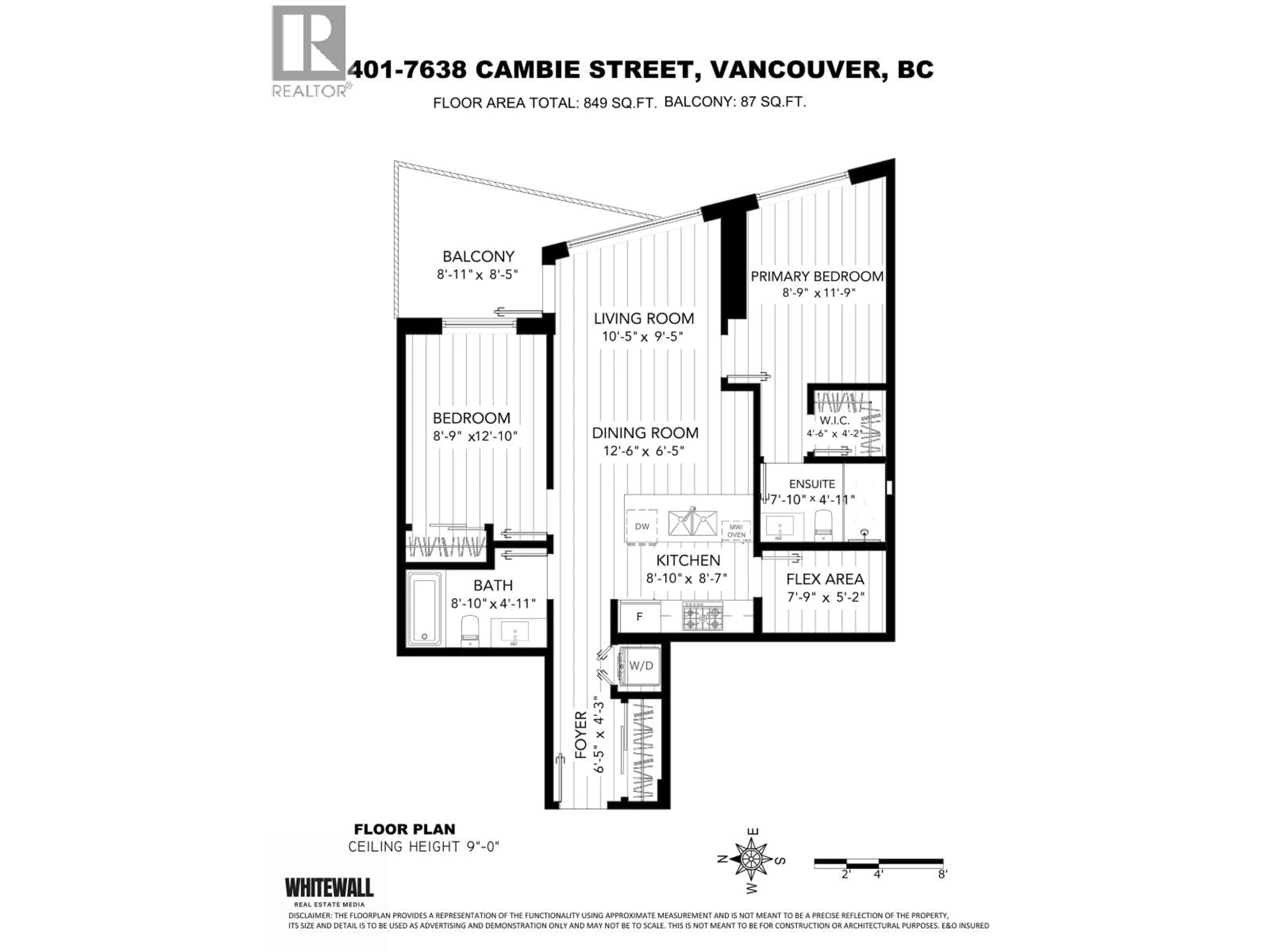 Floor plan for 401 - 7638 CAMBIE STREET, Vancouver British Columbia V6P3H7