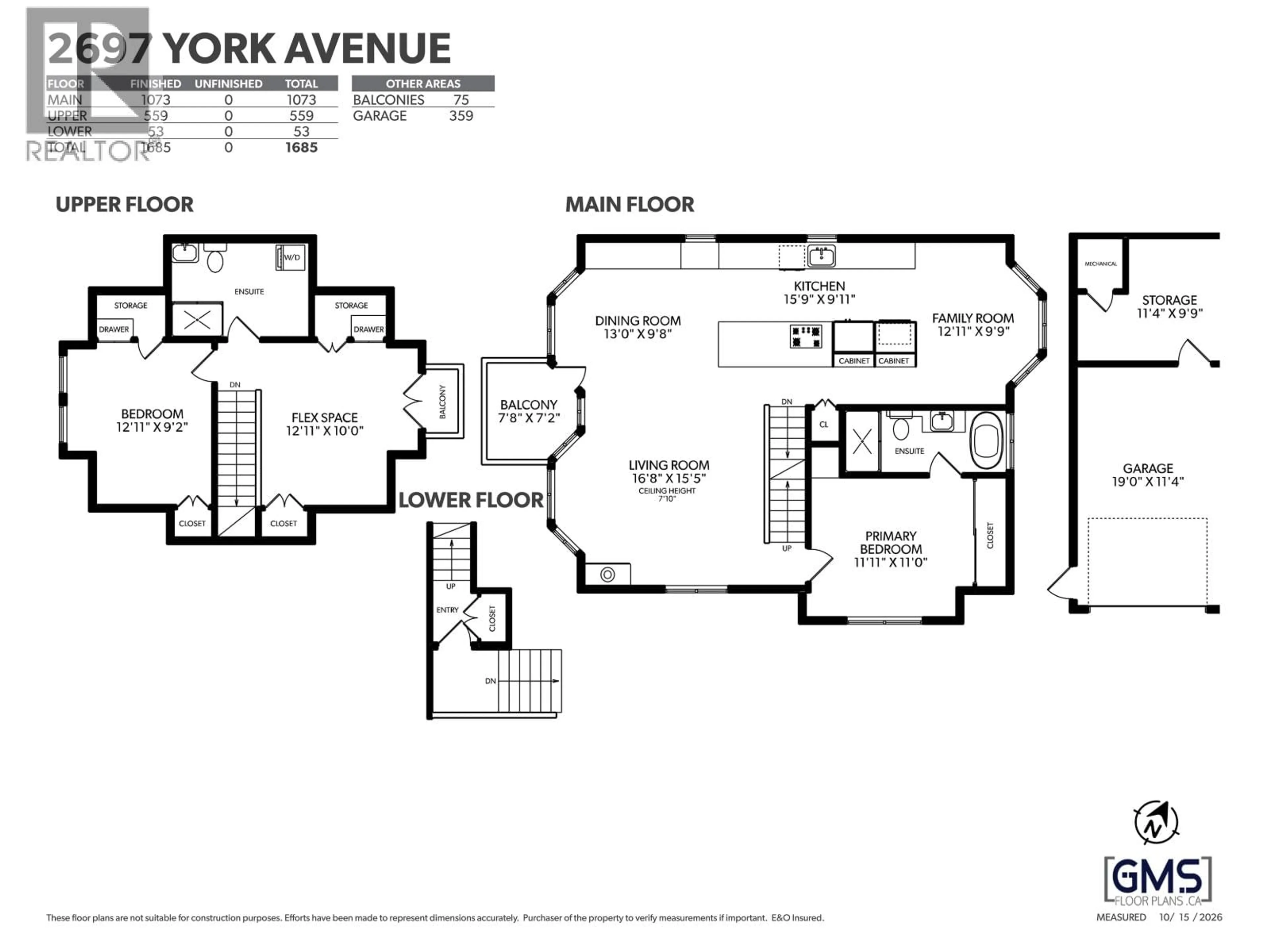 Floor plan for 2697 YORK AVENUE, Vancouver British Columbia V6K1E6