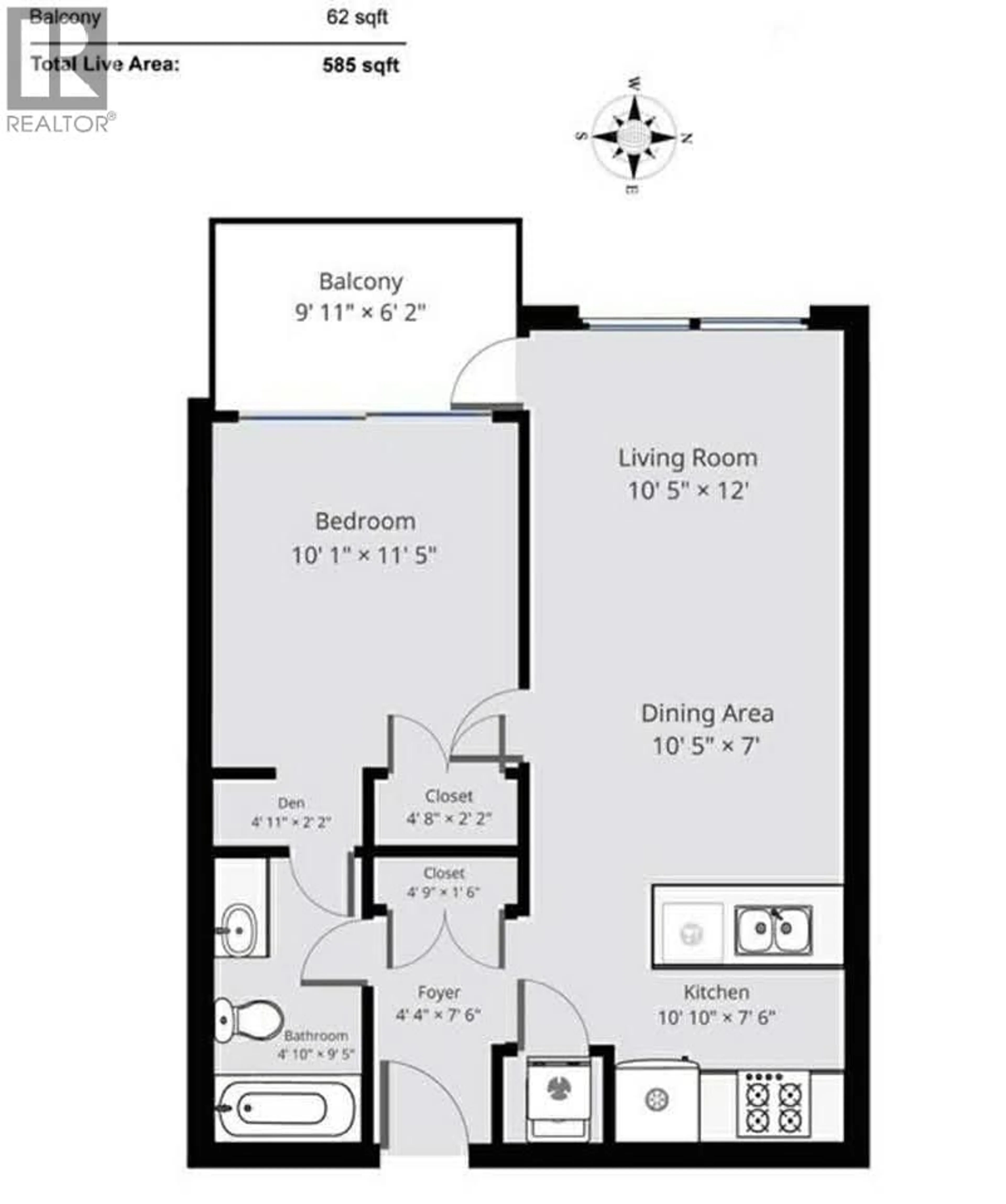 Floor plan for 1508 - 7063 HALL AVENUE, Burnaby British Columbia V5E0A5