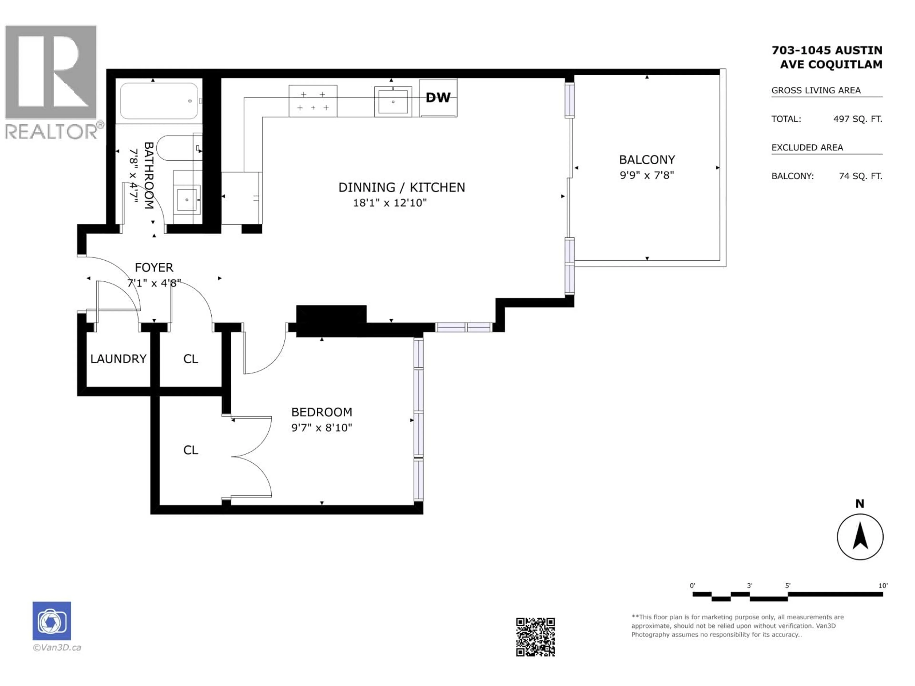 Floor plan for 703 - 1045 AUSTIN AVENUE, Coquitlam British Columbia V3K0G9
