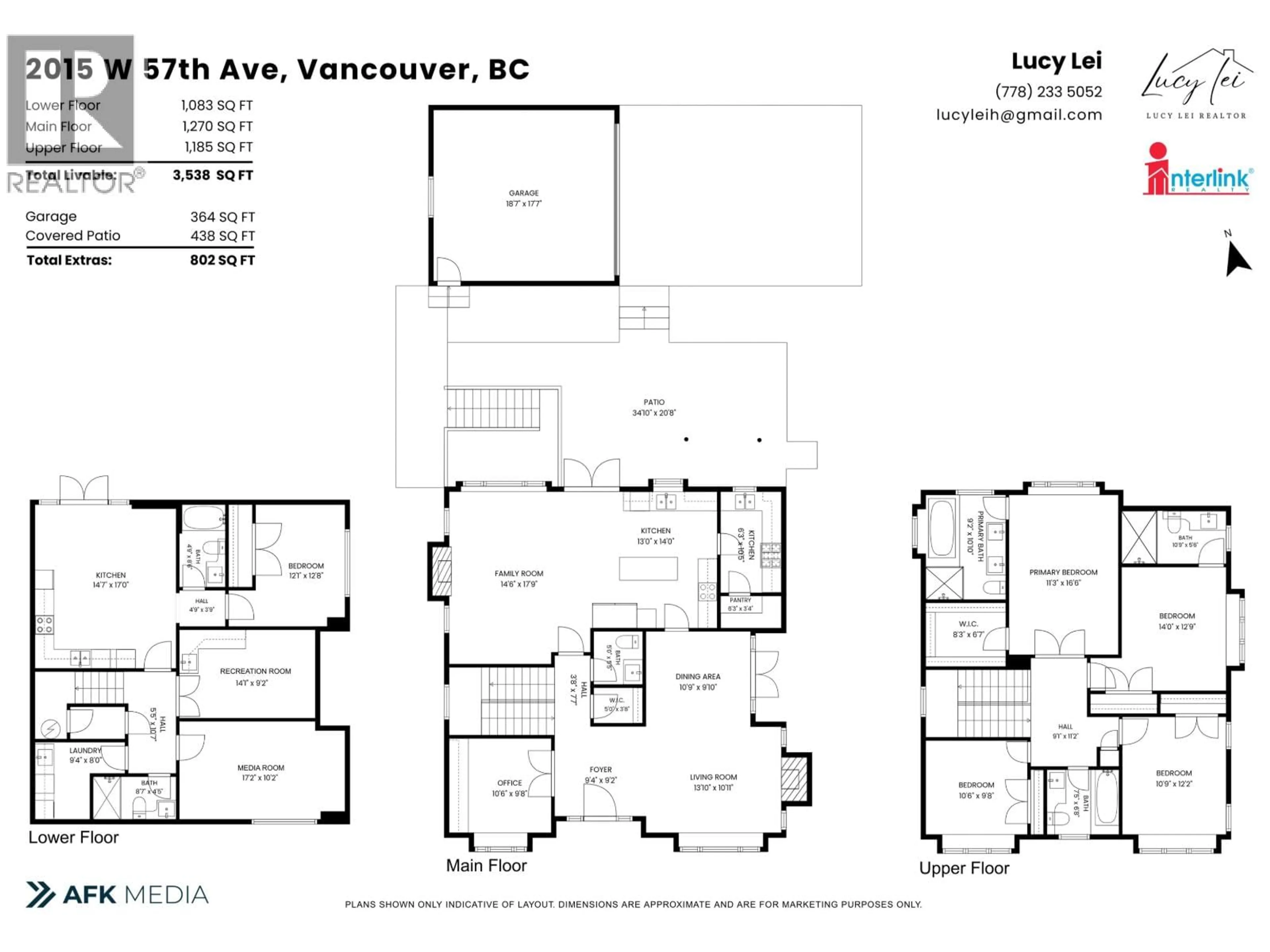 Floor plan for 2015 57TH AVENUE, Vancouver British Columbia V6P1V3