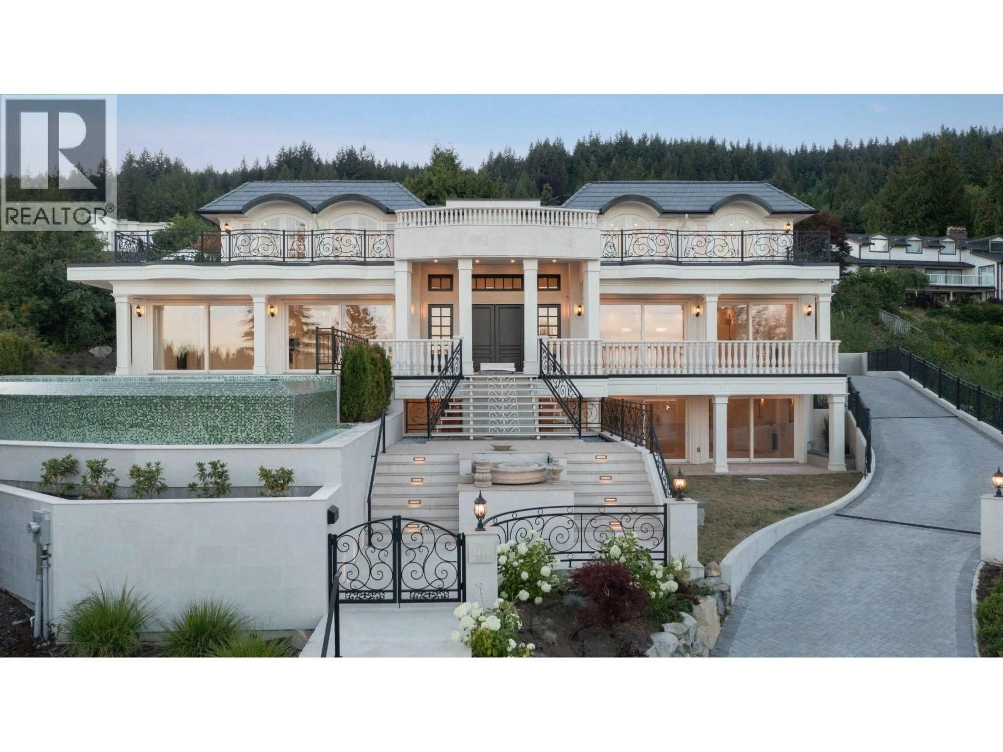 A pic from outside/outdoor area/front of a property/back of a property/a pic from drone, mountain view for 1445 SANDHURST PLACE, West Vancouver British Columbia V7S2P4