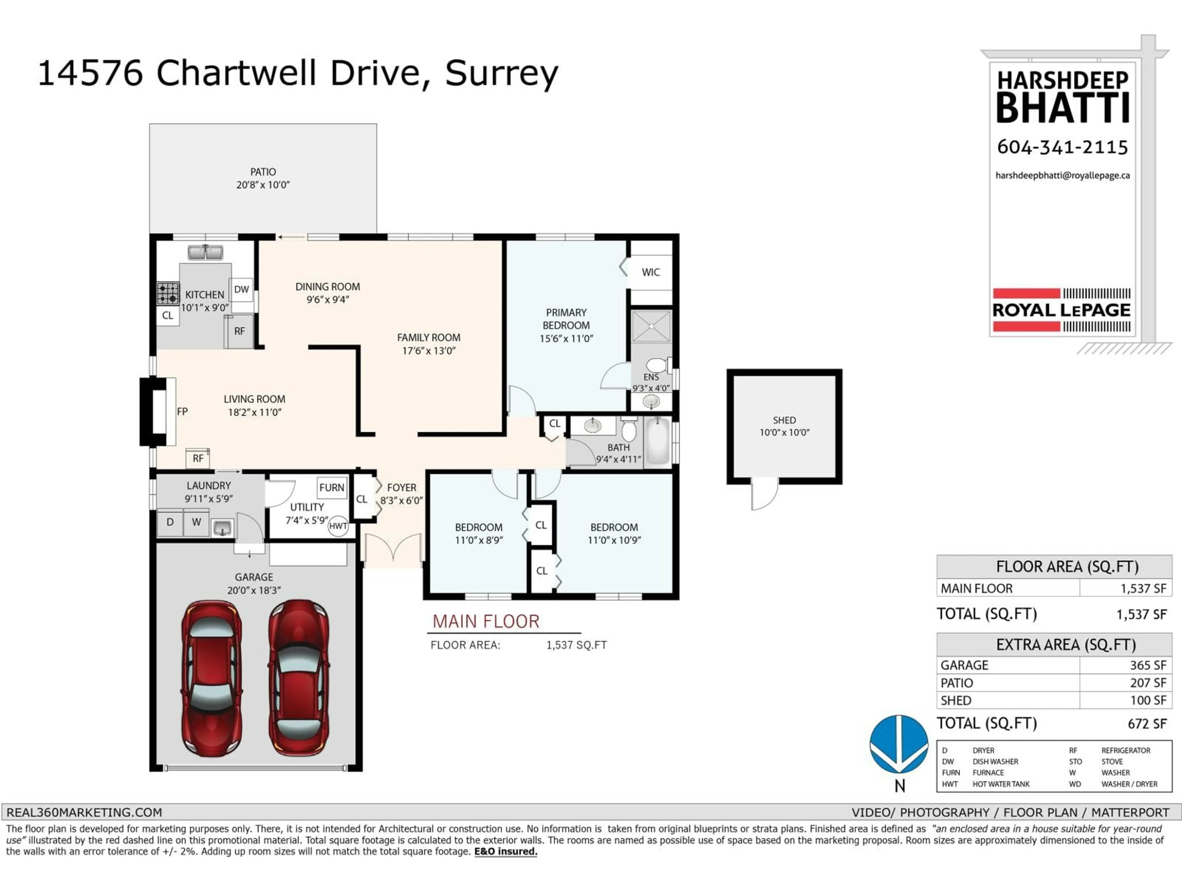 Floor plan for 14576 CHARTWELL DRIVE, Surrey British Columbia V3S5E4
