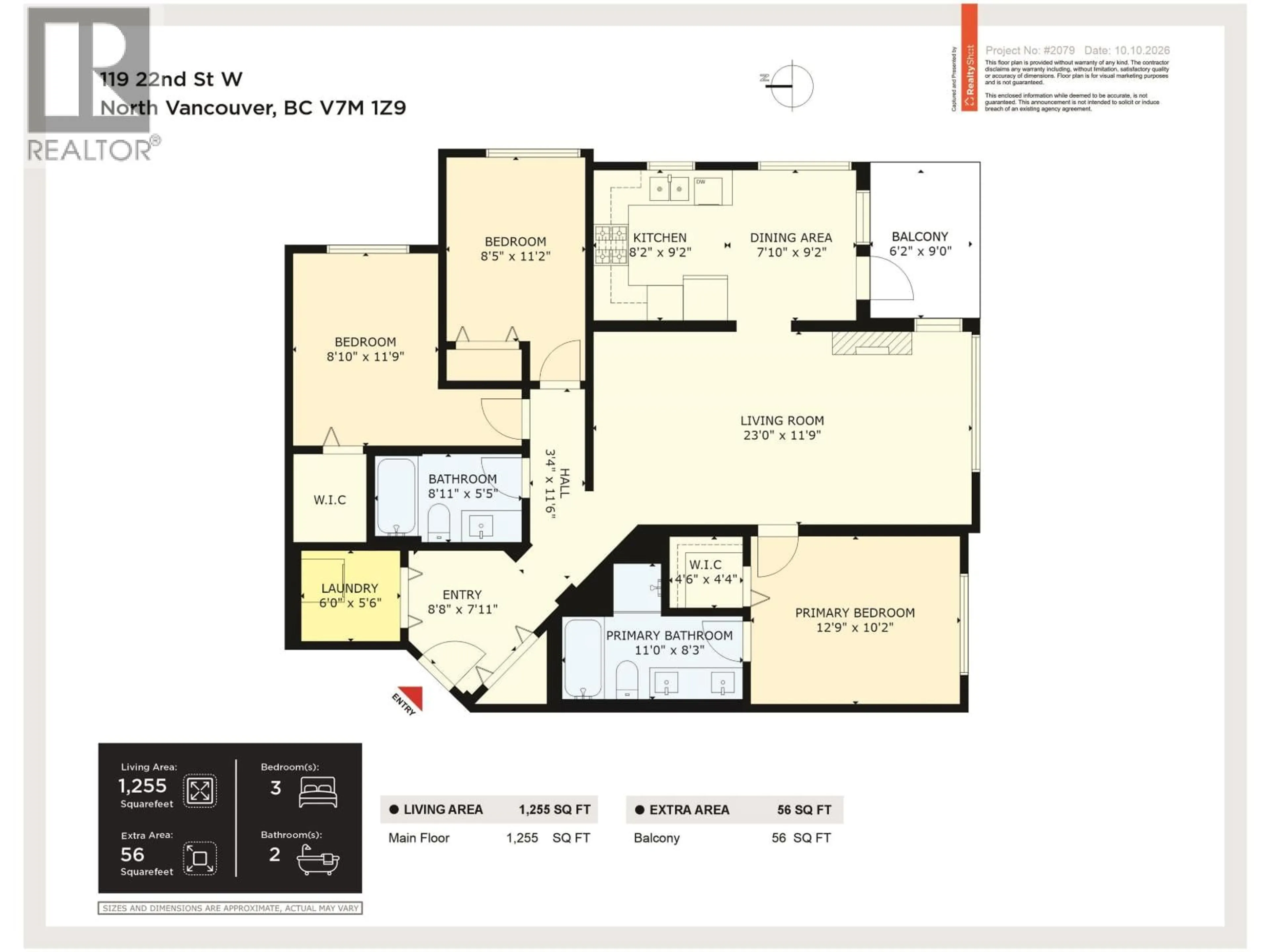 Floor plan for 411 - 119 22ND STREET, North Vancouver British Columbia V7M0B4