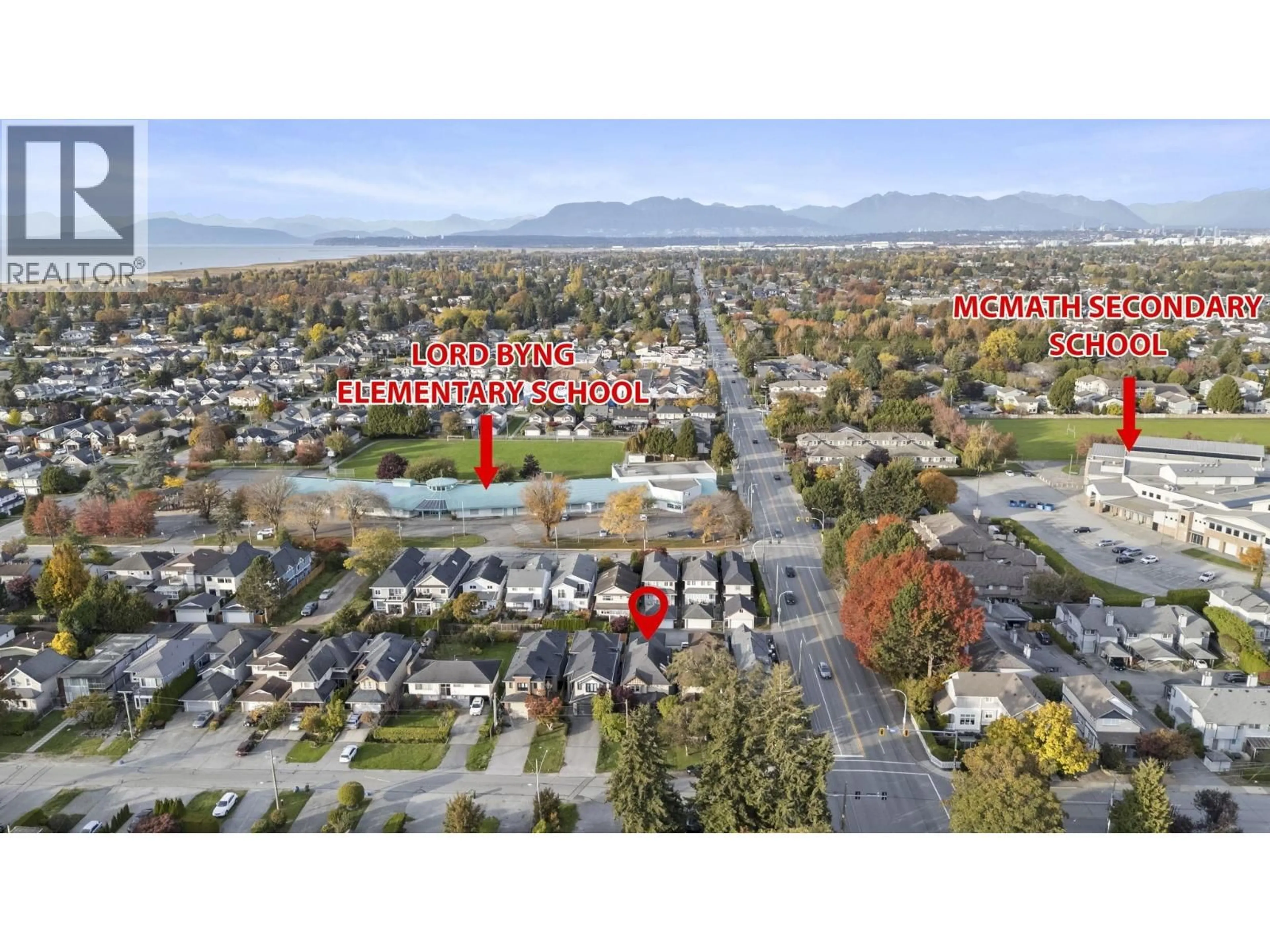 A pic from outside/outdoor area/front of a property/back of a property/a pic from drone, street for 3933 GARRY STREET, Richmond British Columbia V7E2T7