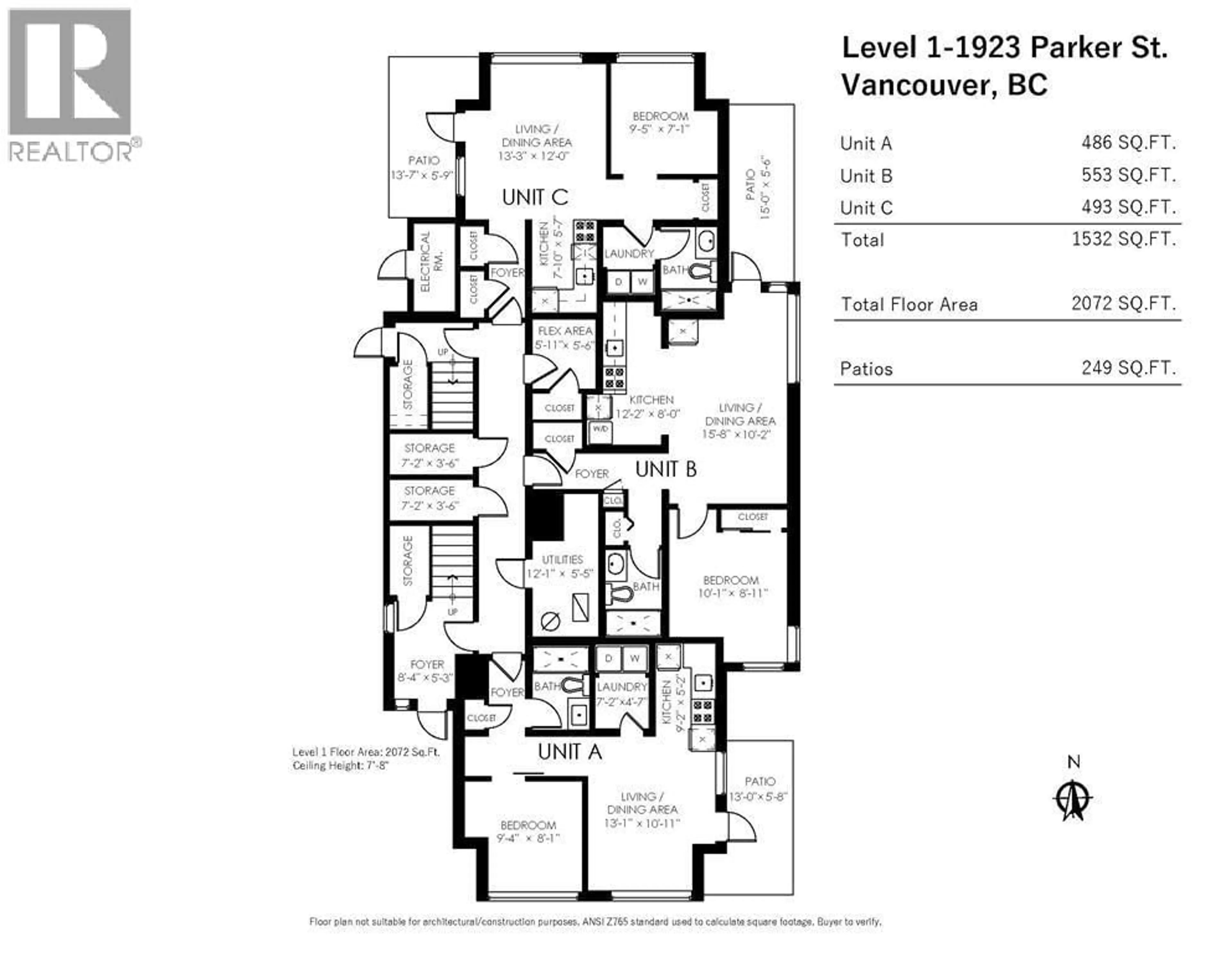 Floor plan for 1923 PARKER STREET, Vancouver British Columbia V5L2L2
