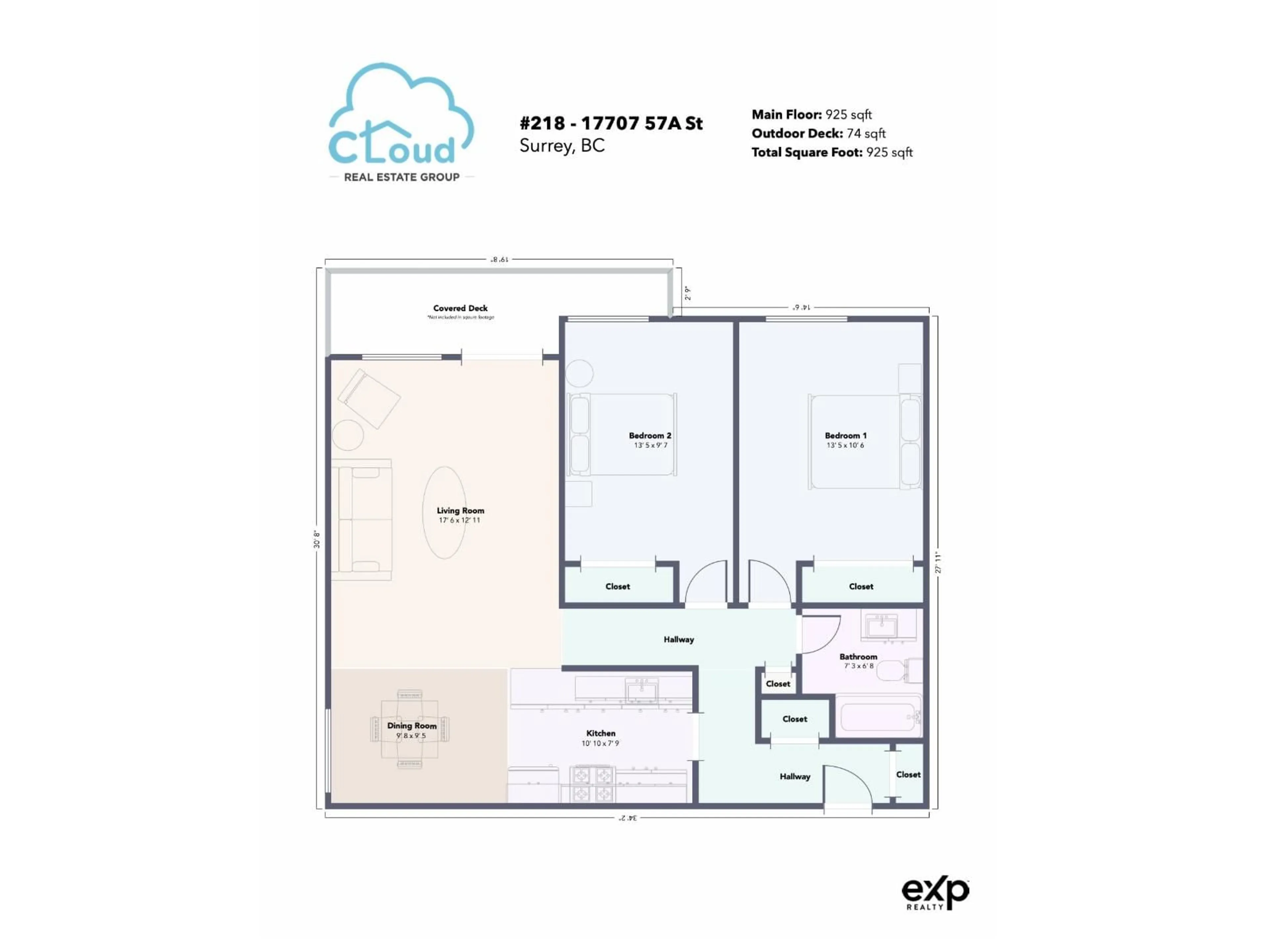 Floor plan for 218 - 17707 57A AVENUE, Surrey British Columbia V3S1J2