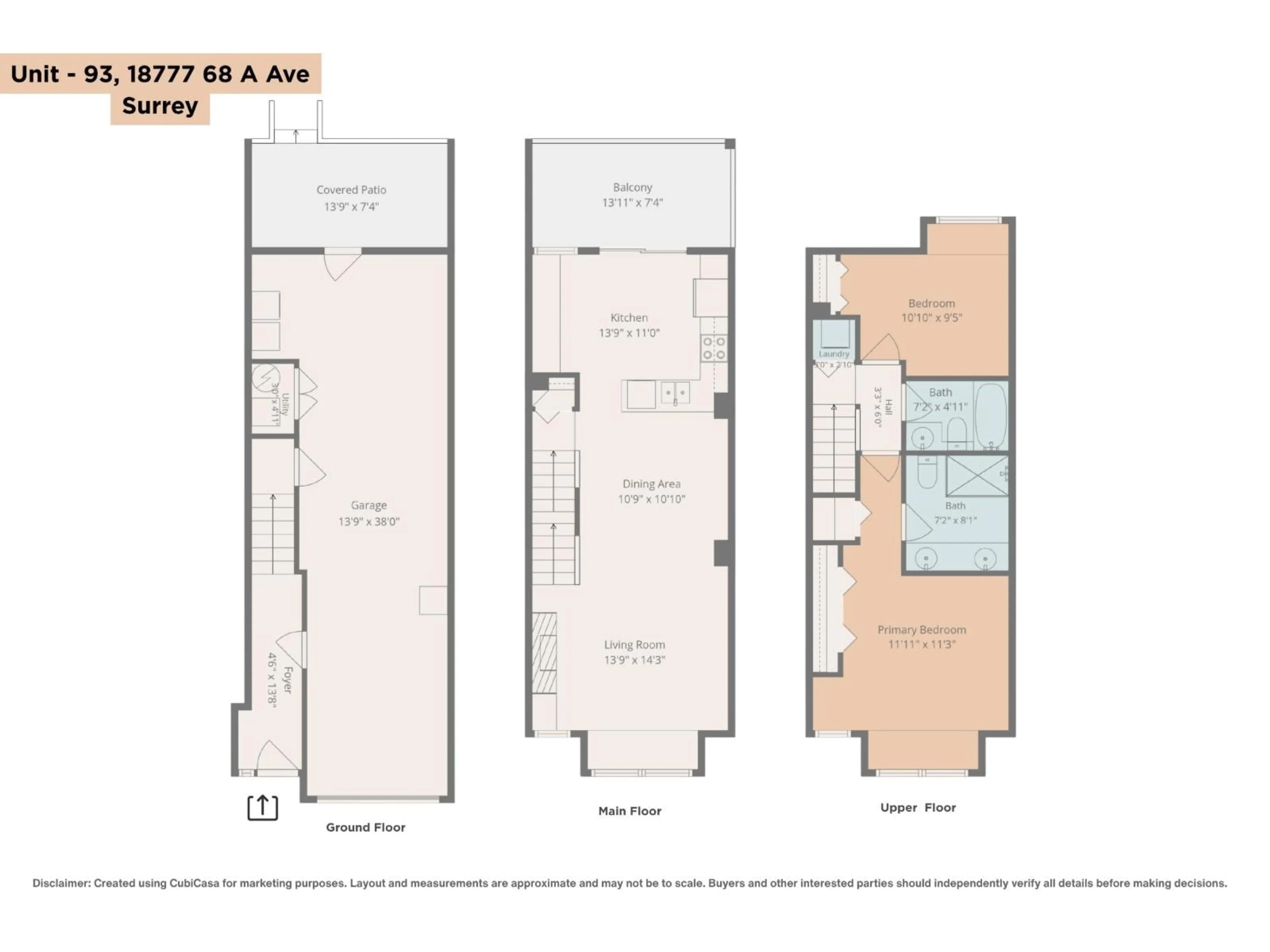 Floor plan for 93 - 18777 68A AVENUE, Surrey British Columbia V4N0Z7