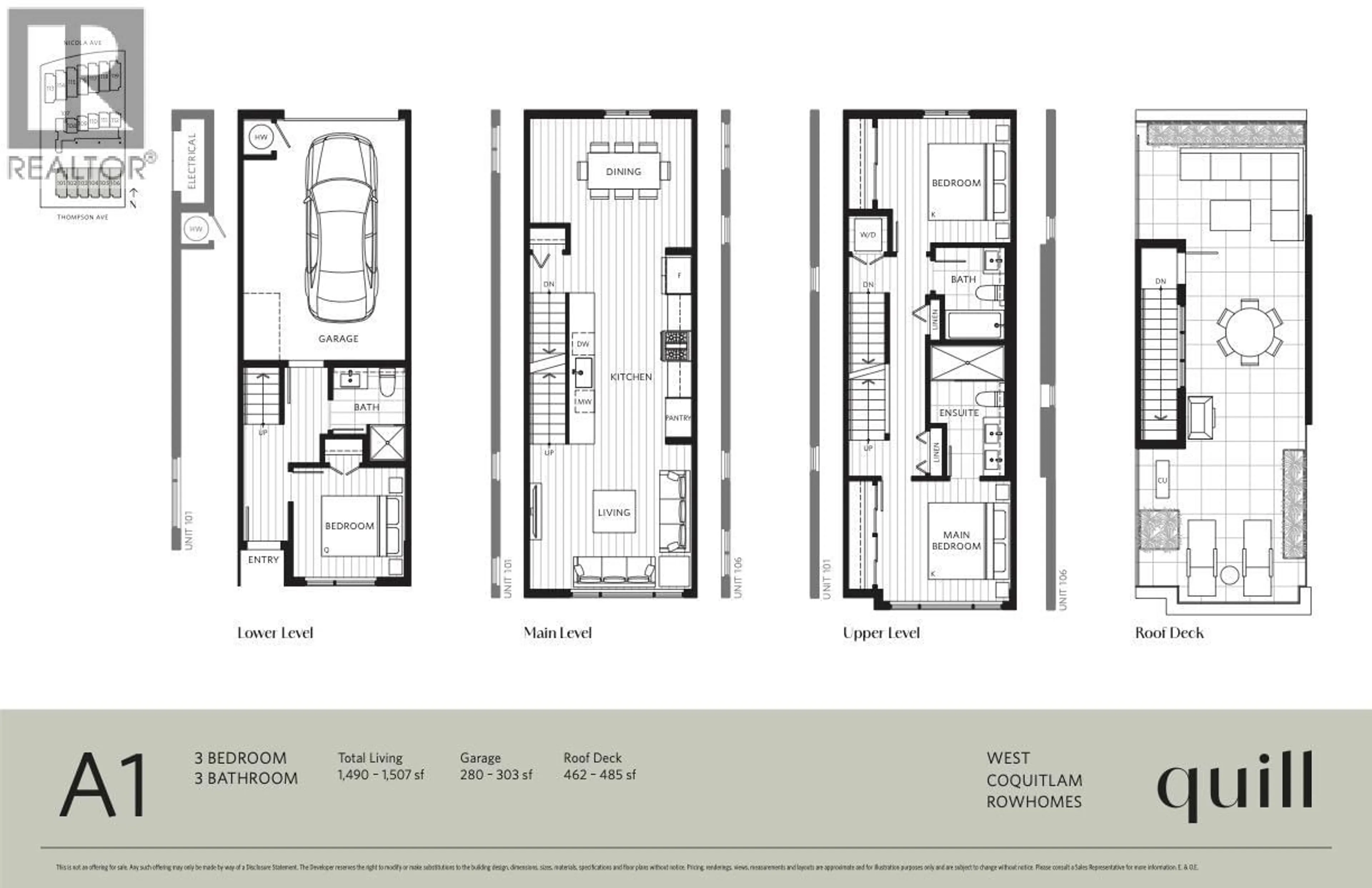 Floor plan for 102 - 597 THOMPSON AVENUE, Coquitlam British Columbia V3J3Z9