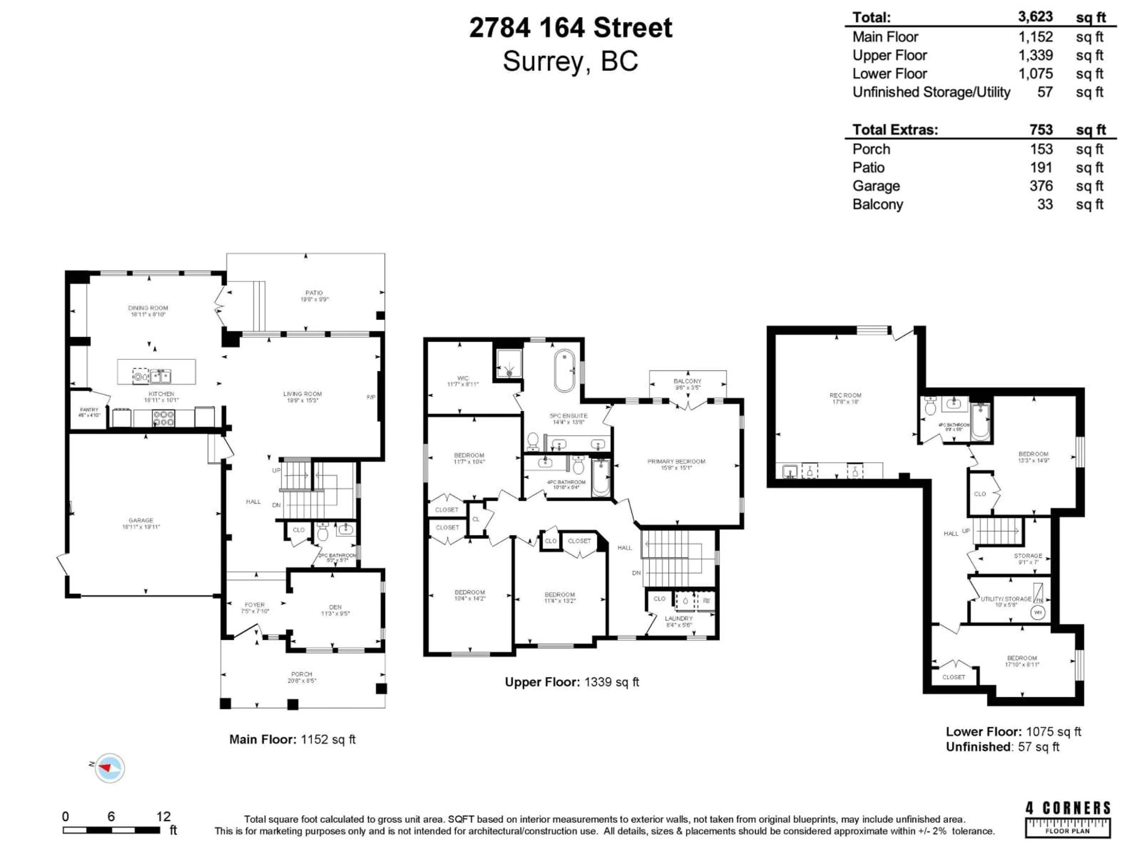 Floor plan for 2784 164 STREET, Surrey British Columbia V3Z0P3