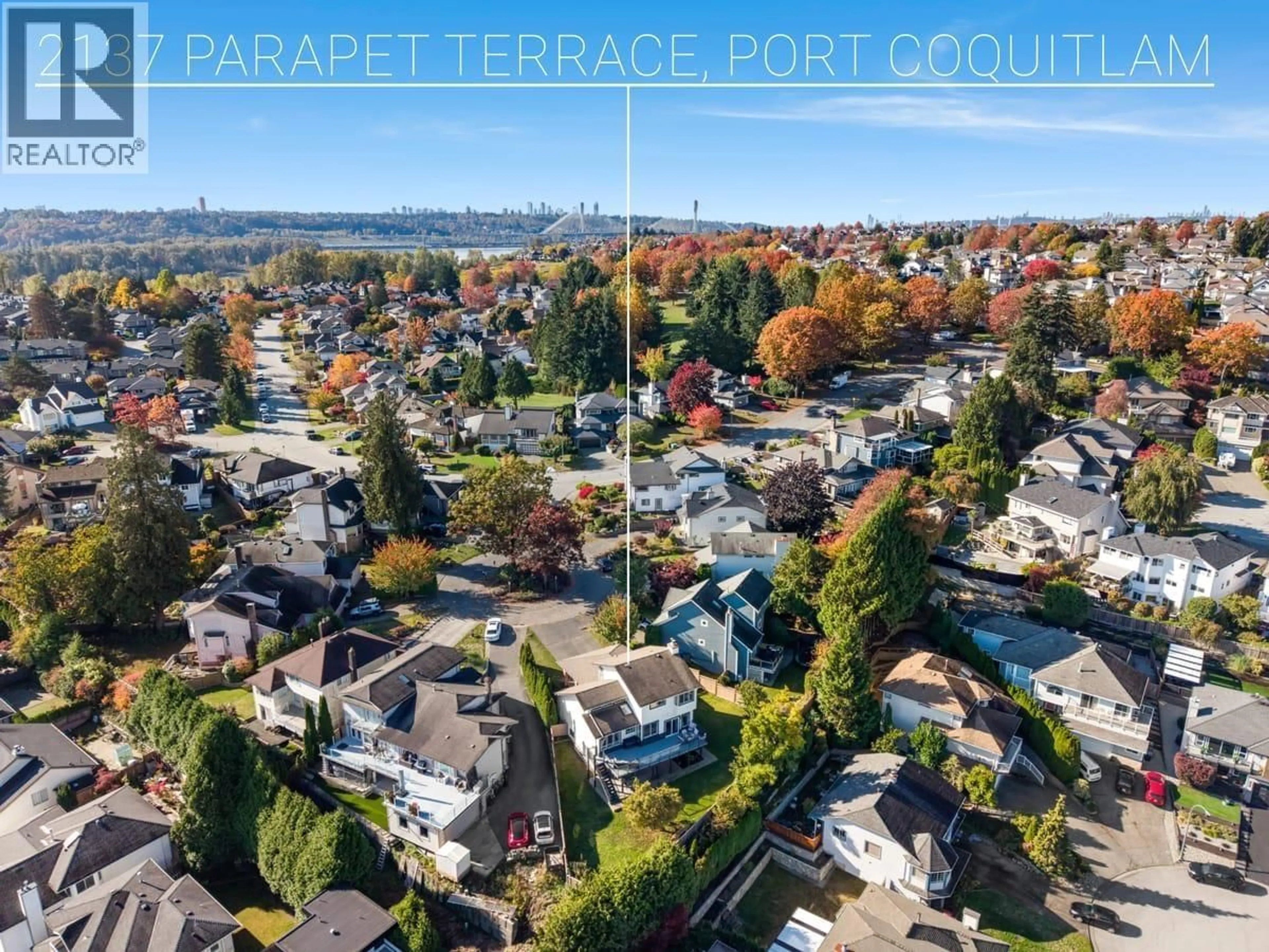 A pic from outside/outdoor area/front of a property/back of a property/a pic from drone, street for 2137 PARAPET TERRACE, Port Coquitlam British Columbia V3C5E2
