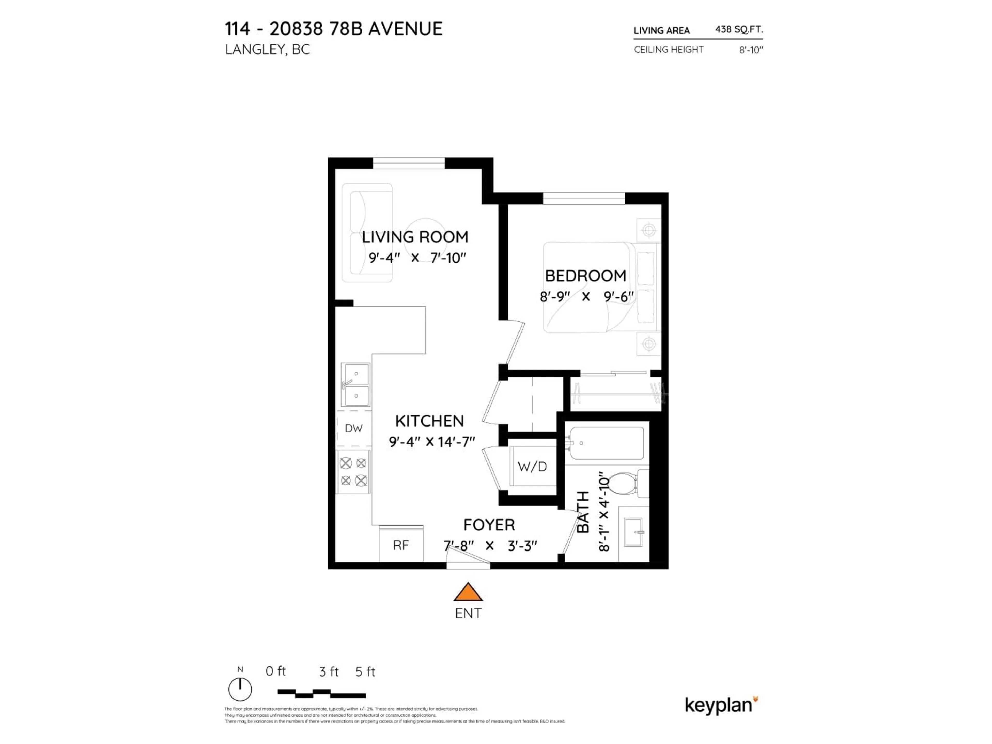 Floor plan for A114 - 20838 78B AVENUE, Langley British Columbia V2Y3M1