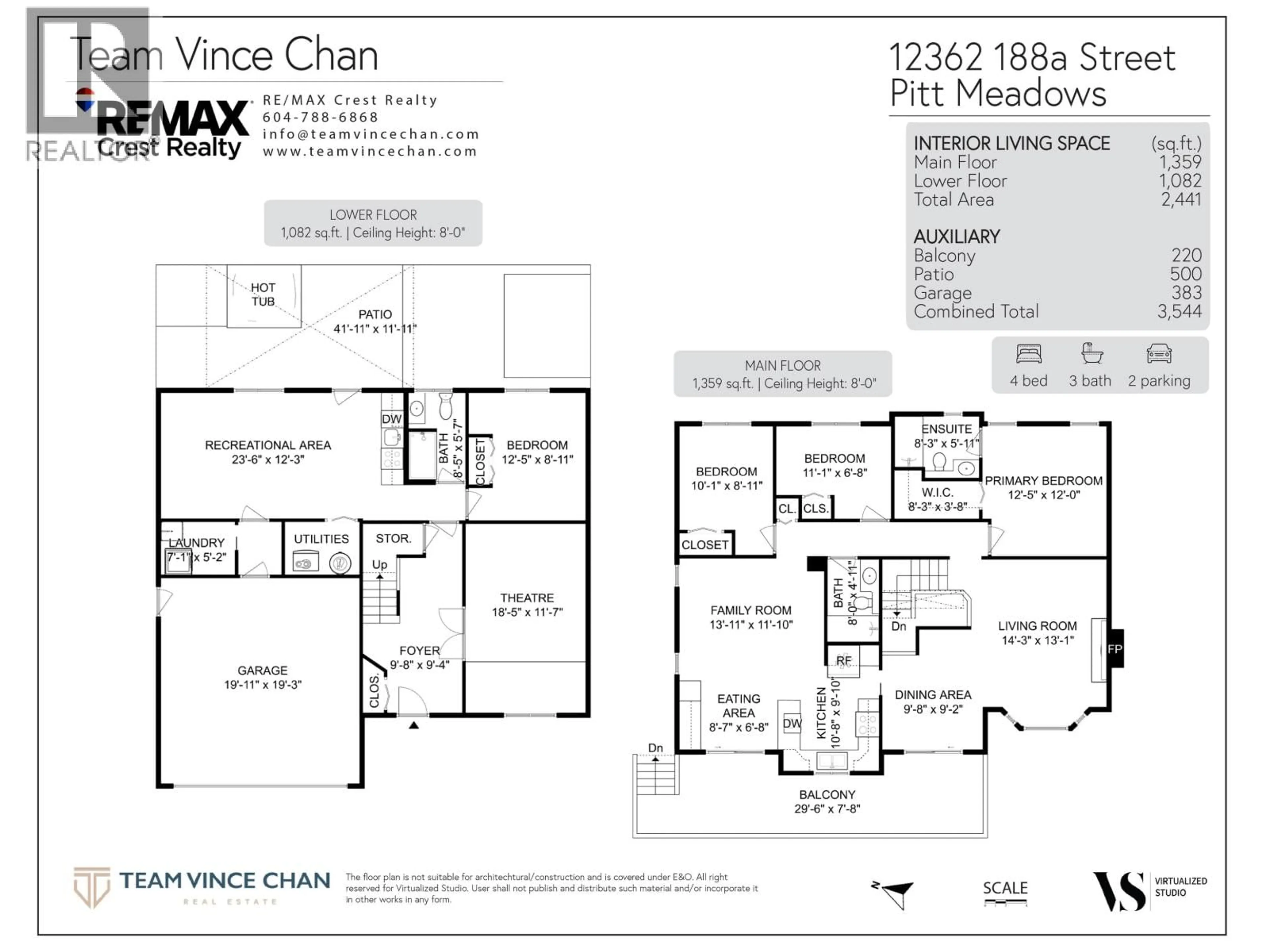 Floor plan for 12362 188A STREET, Pitt Meadows British Columbia V3Y2H4