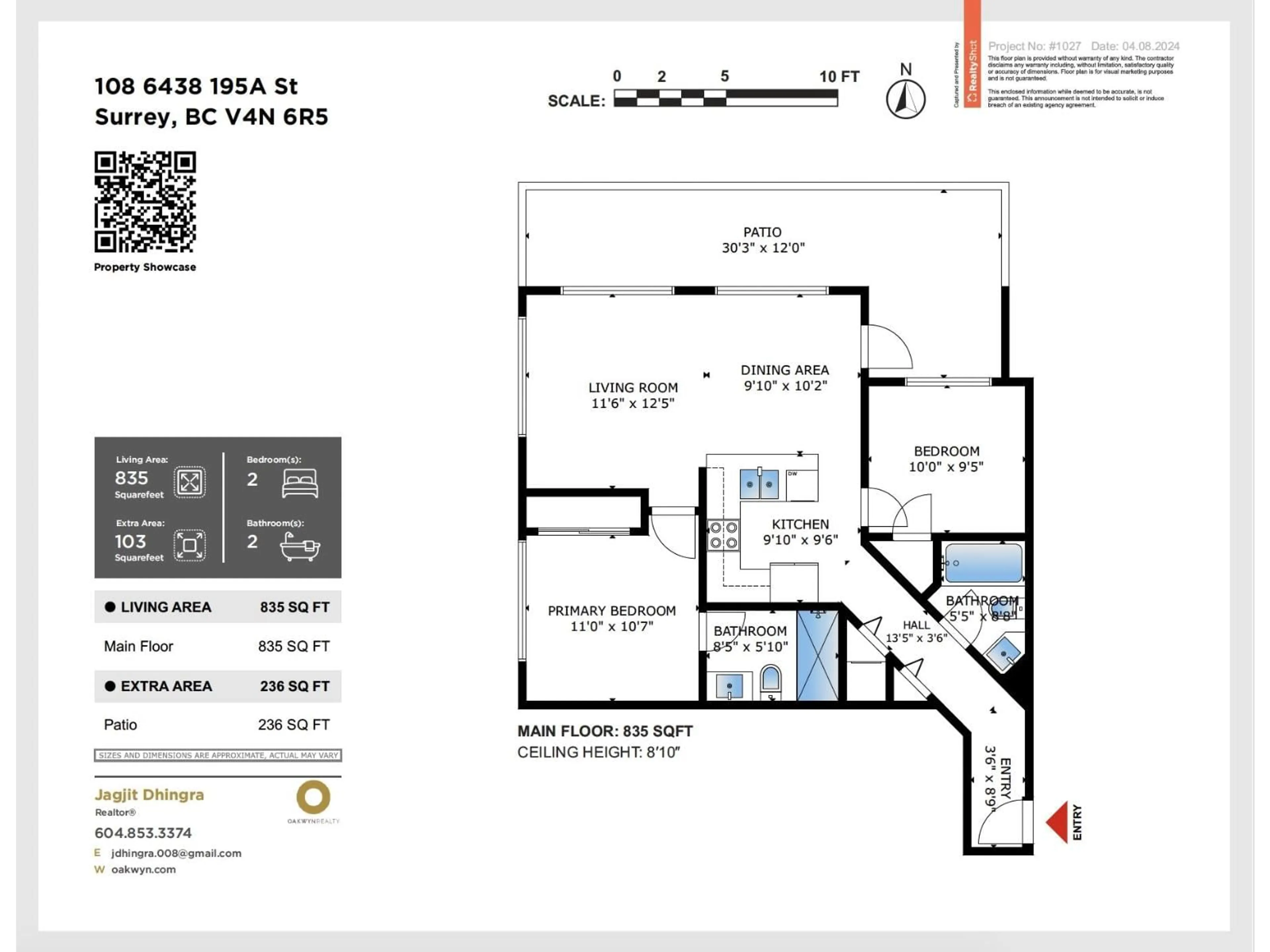 Floor plan for 108 - 6438 195A STREET, Surrey British Columbia V4N6R5