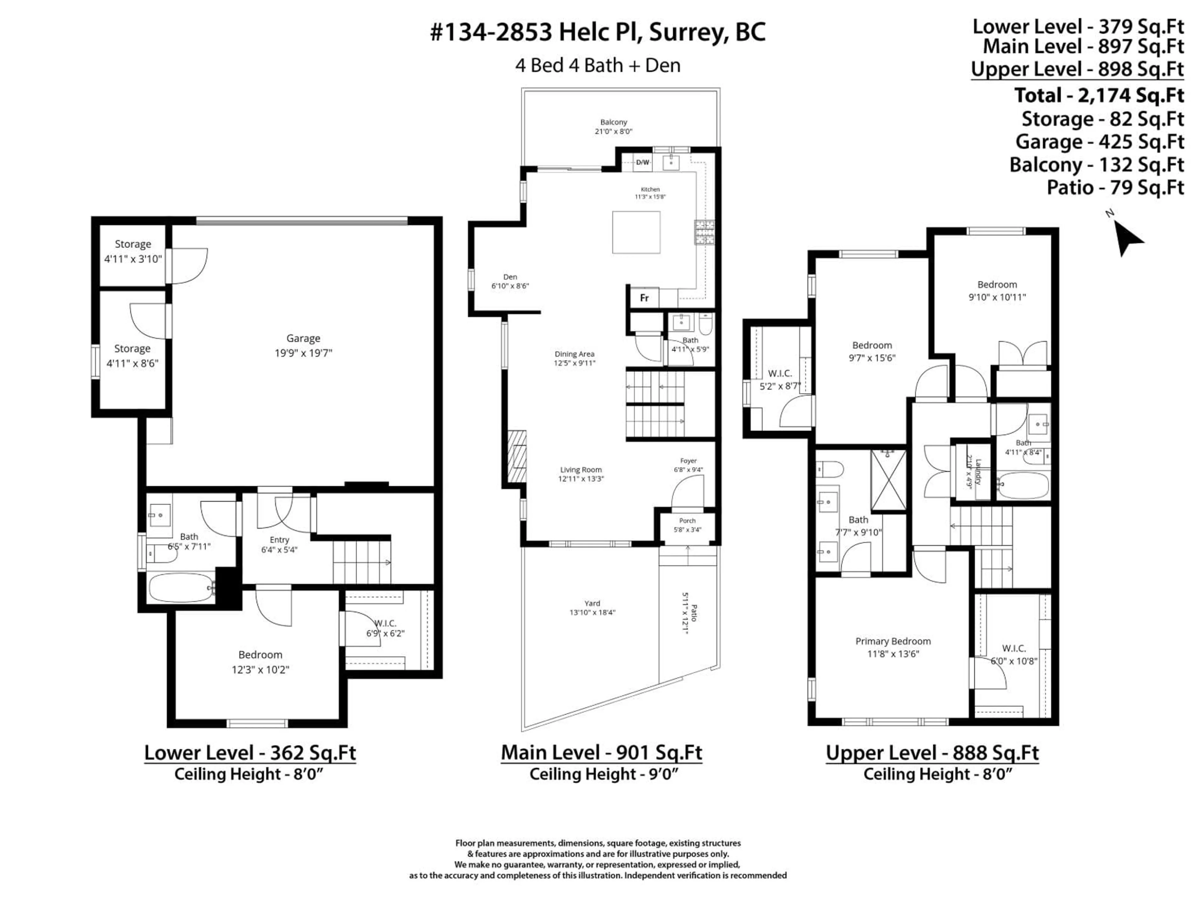 Floor plan for 134 - 2853 HELC PLACE, Surrey British Columbia V3Z0N5