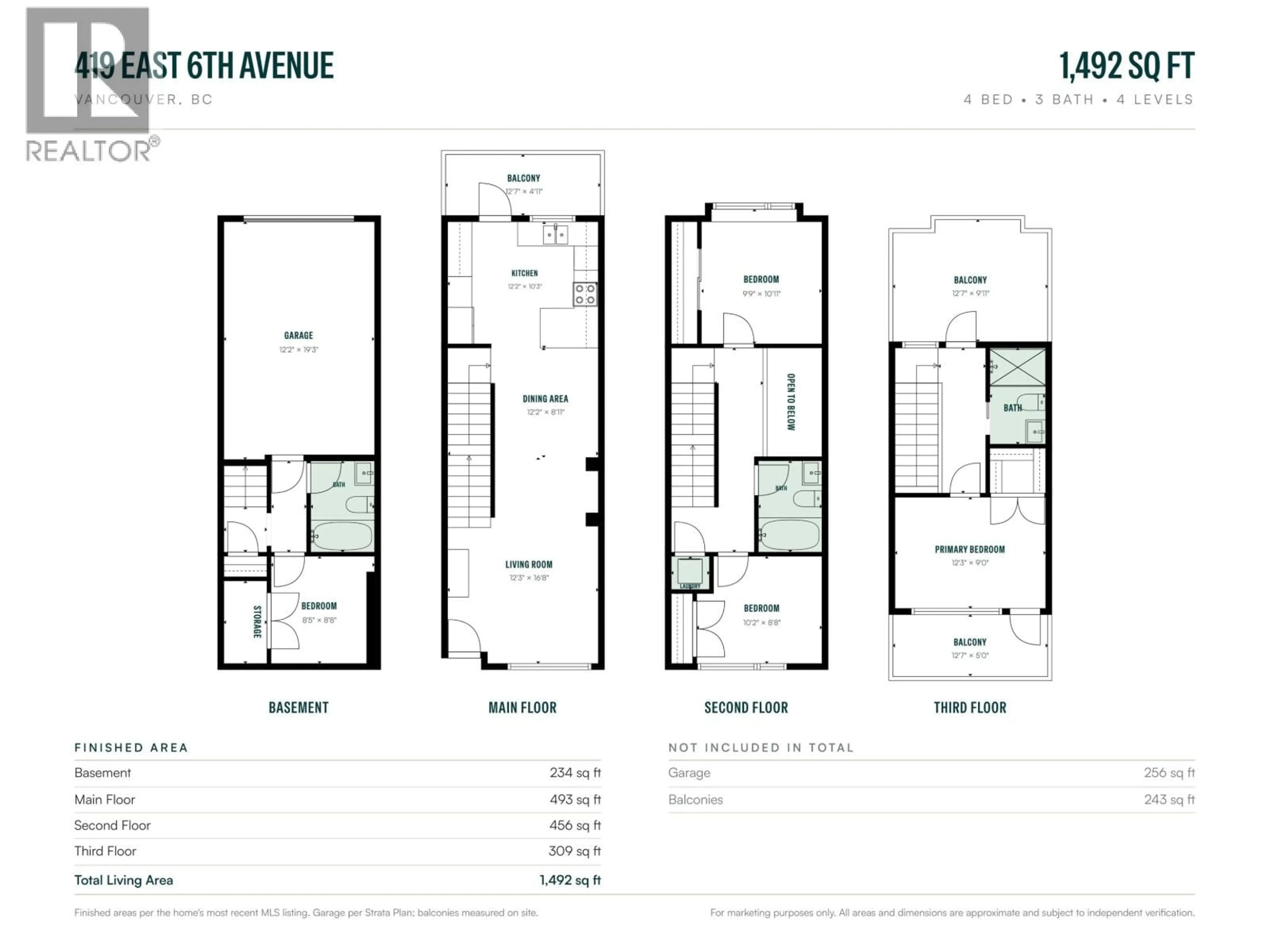 Floor plan for 419 6TH AVENUE, Vancouver British Columbia V5T1K5
