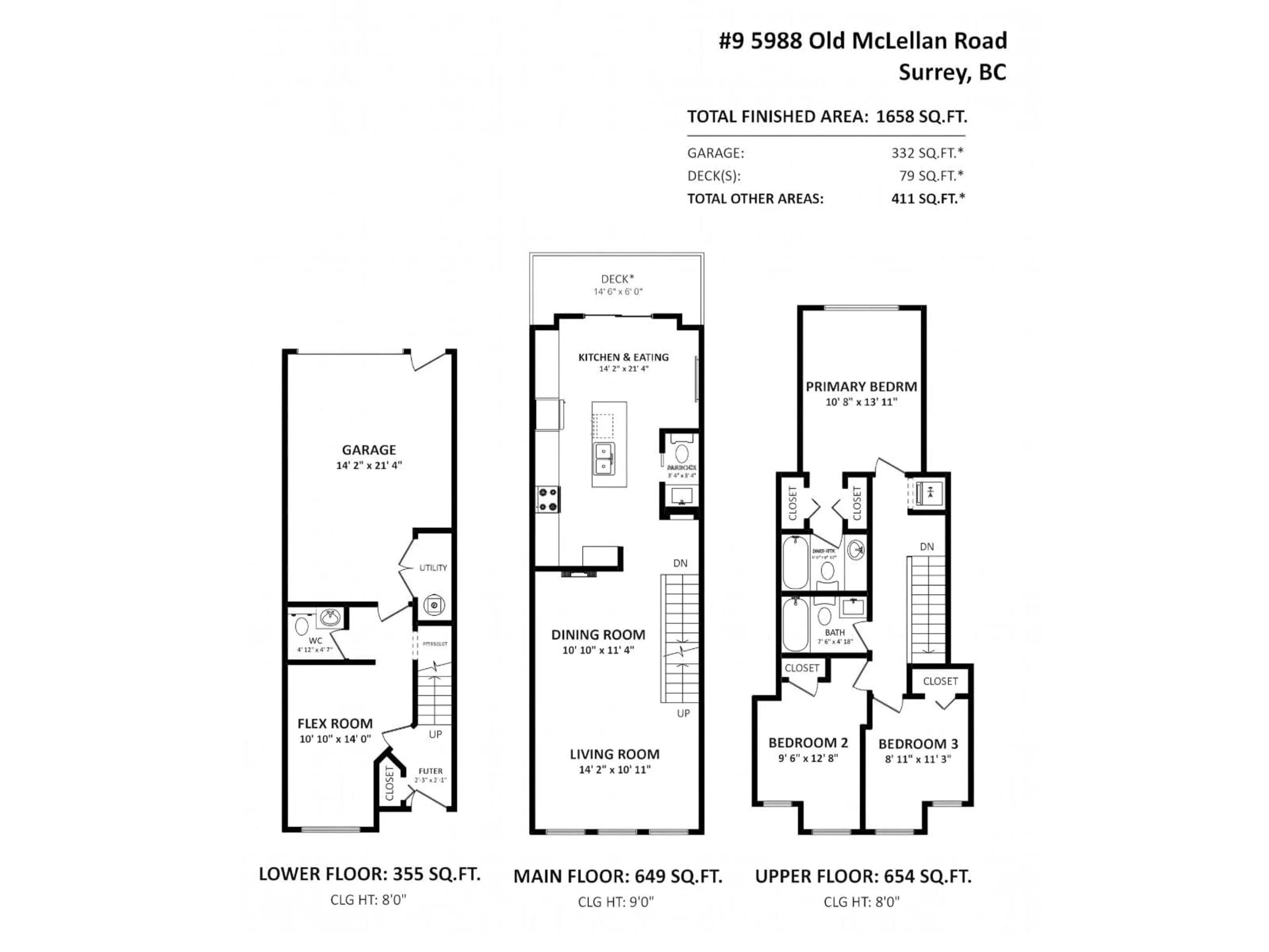 Floor plan for 9 - 5988 OLD MCLELLAN ROAD, Surrey British Columbia V3S1N3