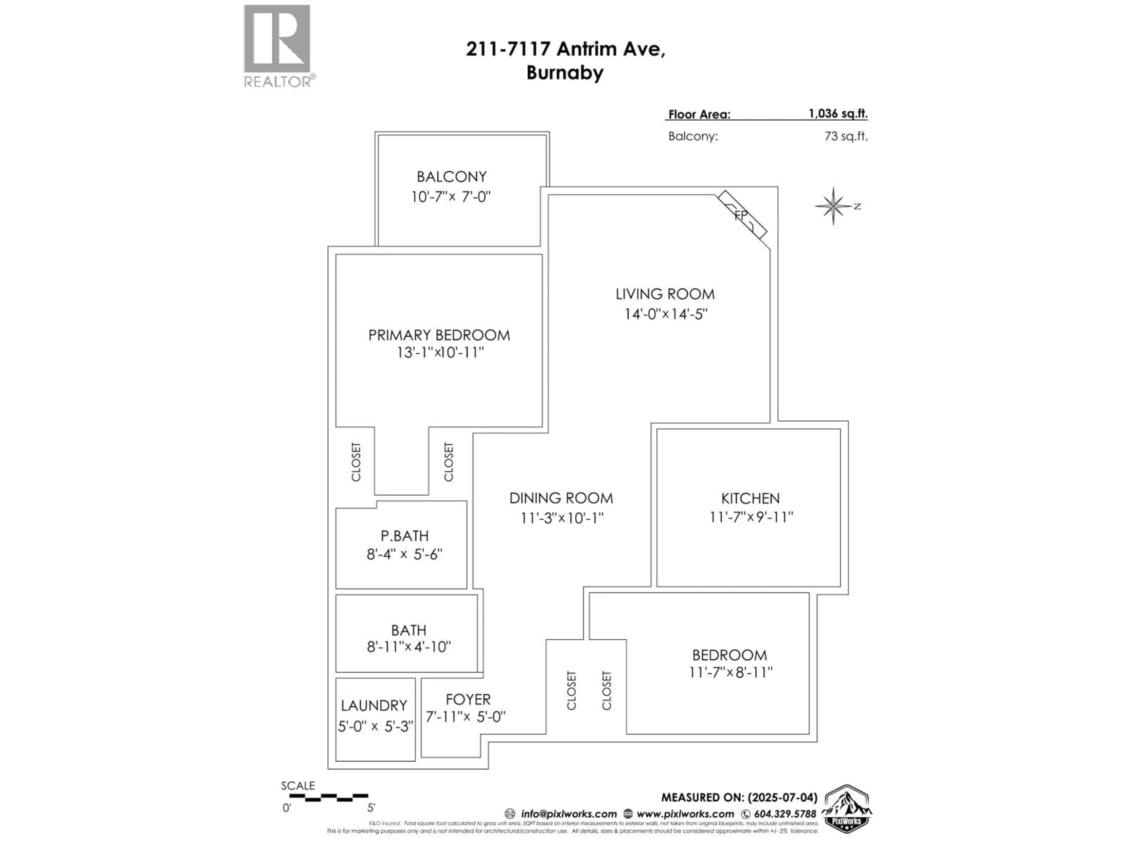 Floor plan for 211 - 7117 ANTRIM AVENUE, Burnaby British Columbia V5J5K1