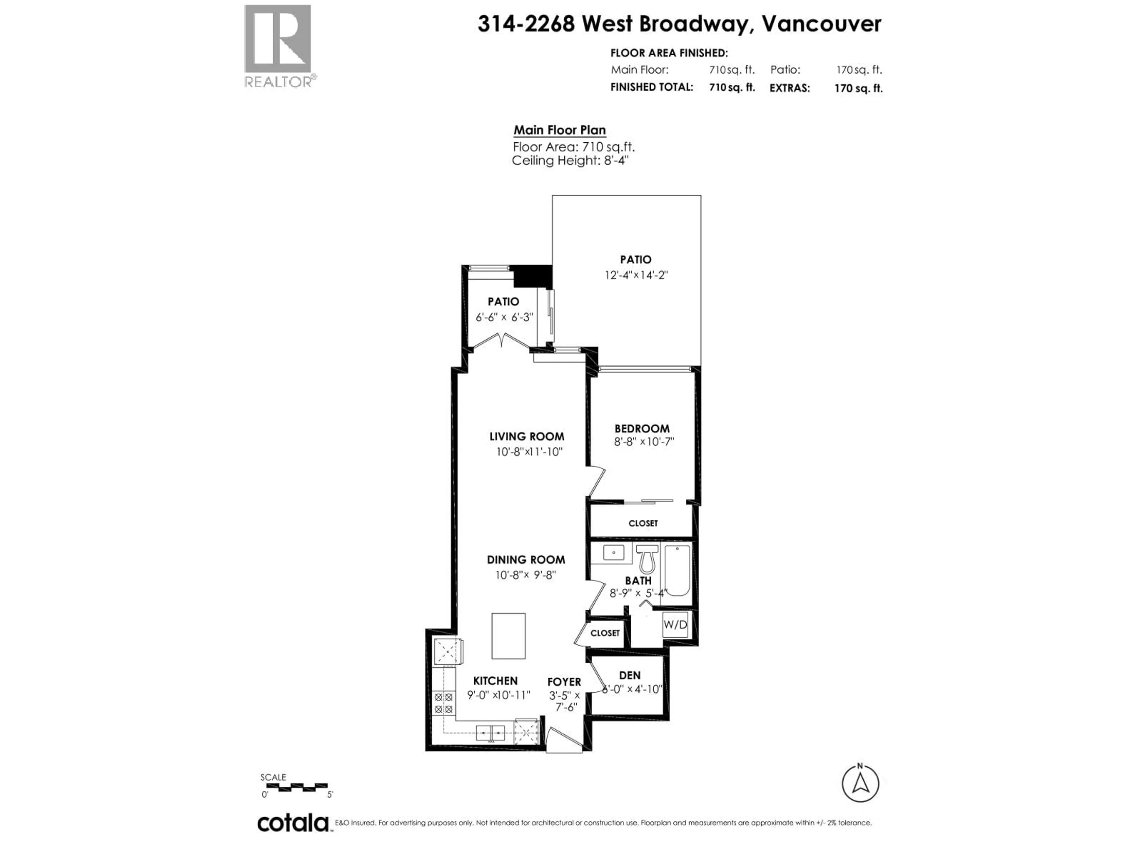 Floor plan for 314 - 2268 BROADWAY, Vancouver British Columbia V6K0B1