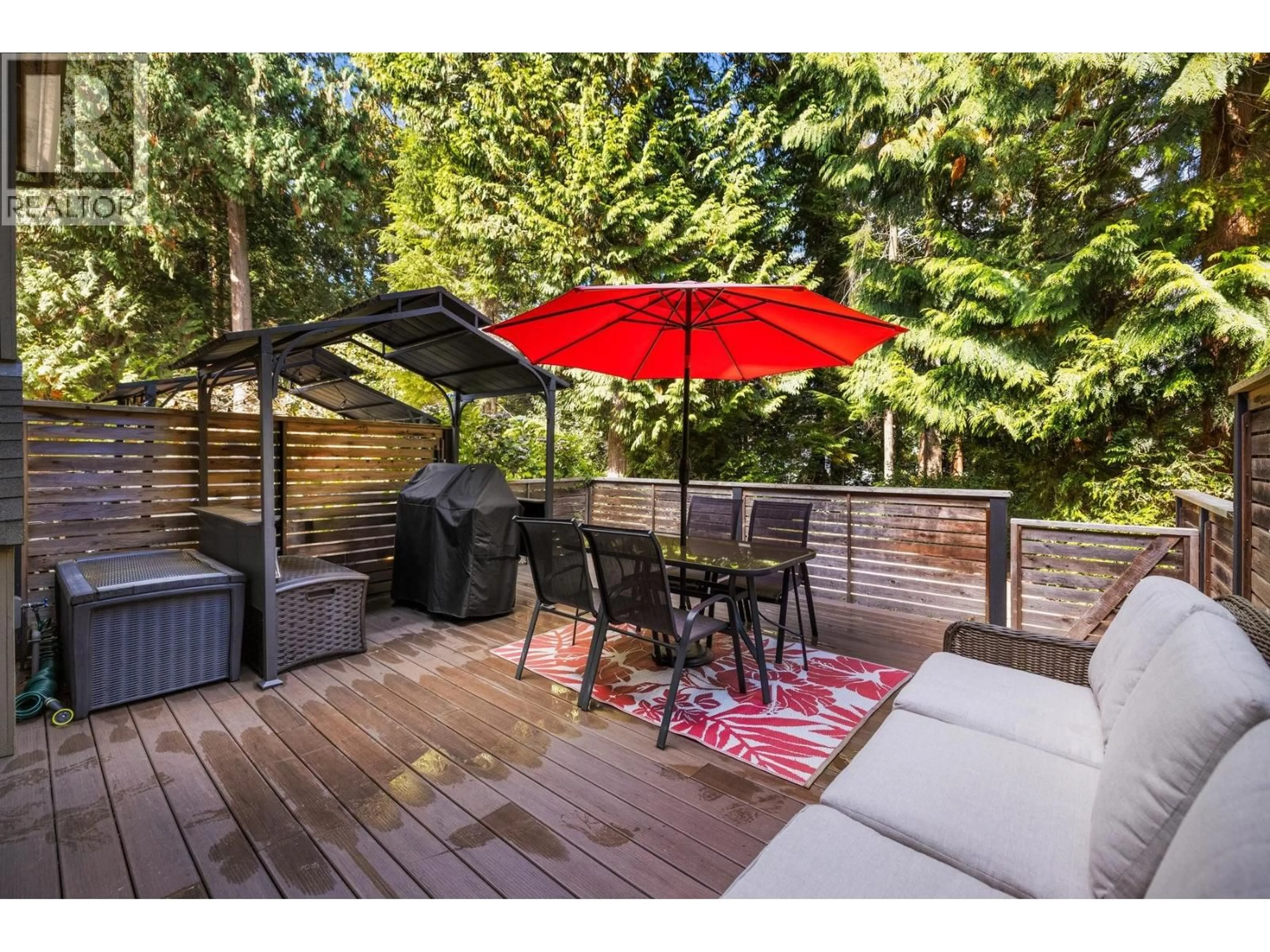 Patio, forest/trees view for 58 - 1930 CEDAR VILLAGE CRESCENT, North Vancouver British Columbia V7J3M5