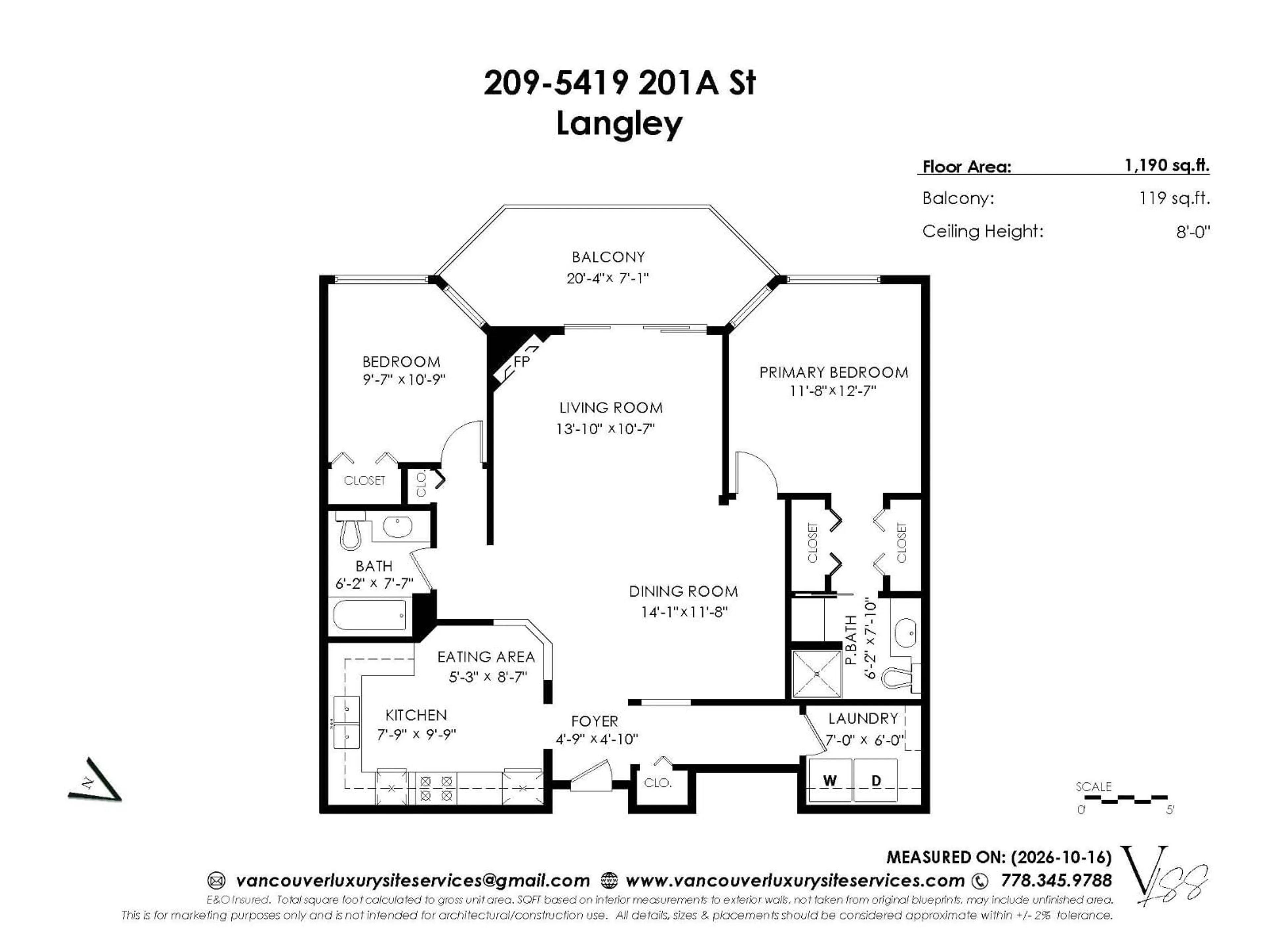 Floor plan for 209 - 5419 201A STREET, Langley British Columbia V3A1S7