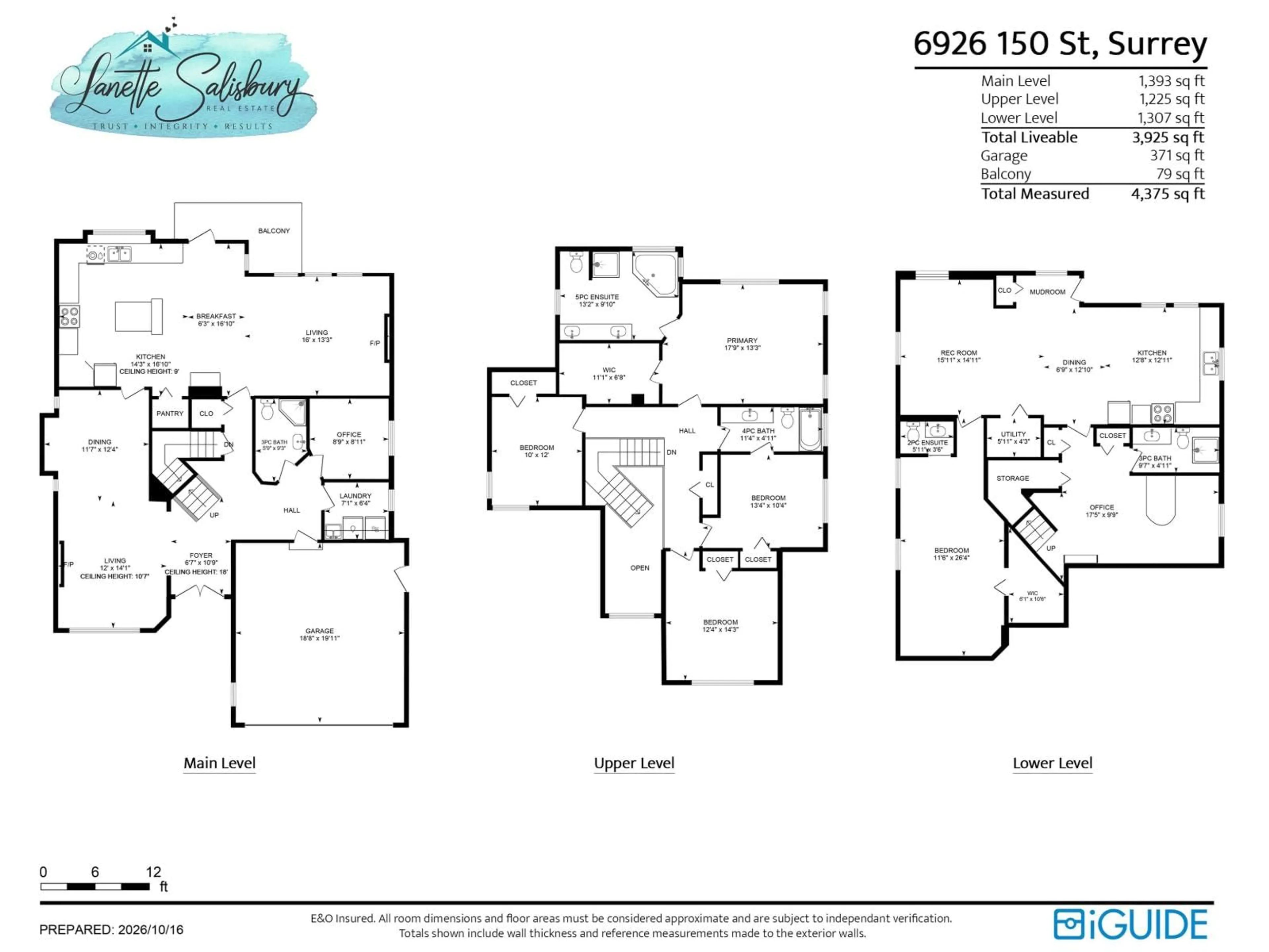 Floor plan for 6926 150 STREET, Surrey British Columbia V3S3J2