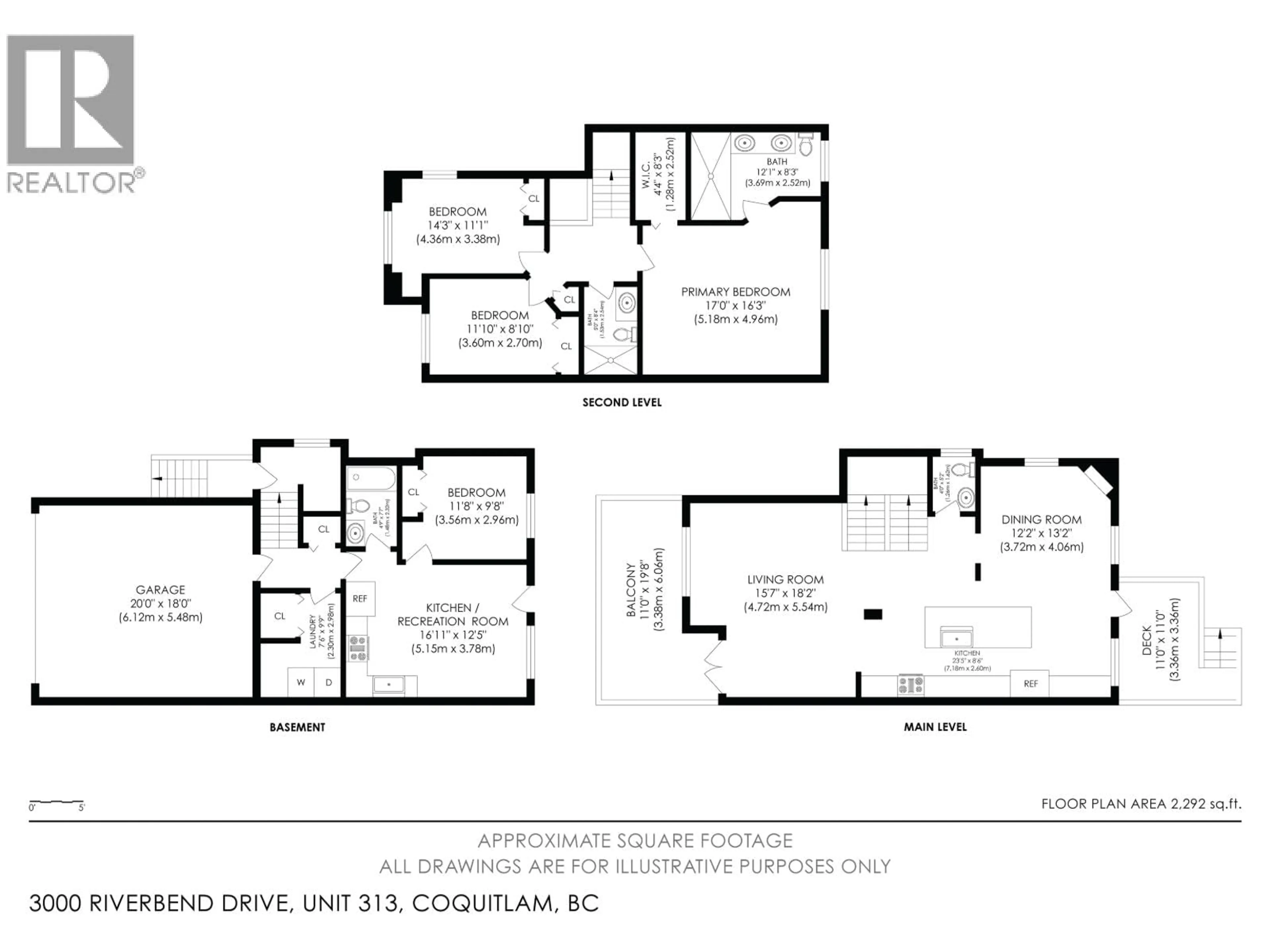 Floor plan for 313 - 3000 RIVERBEND DRIVE, Coquitlam British Columbia V3C6R1