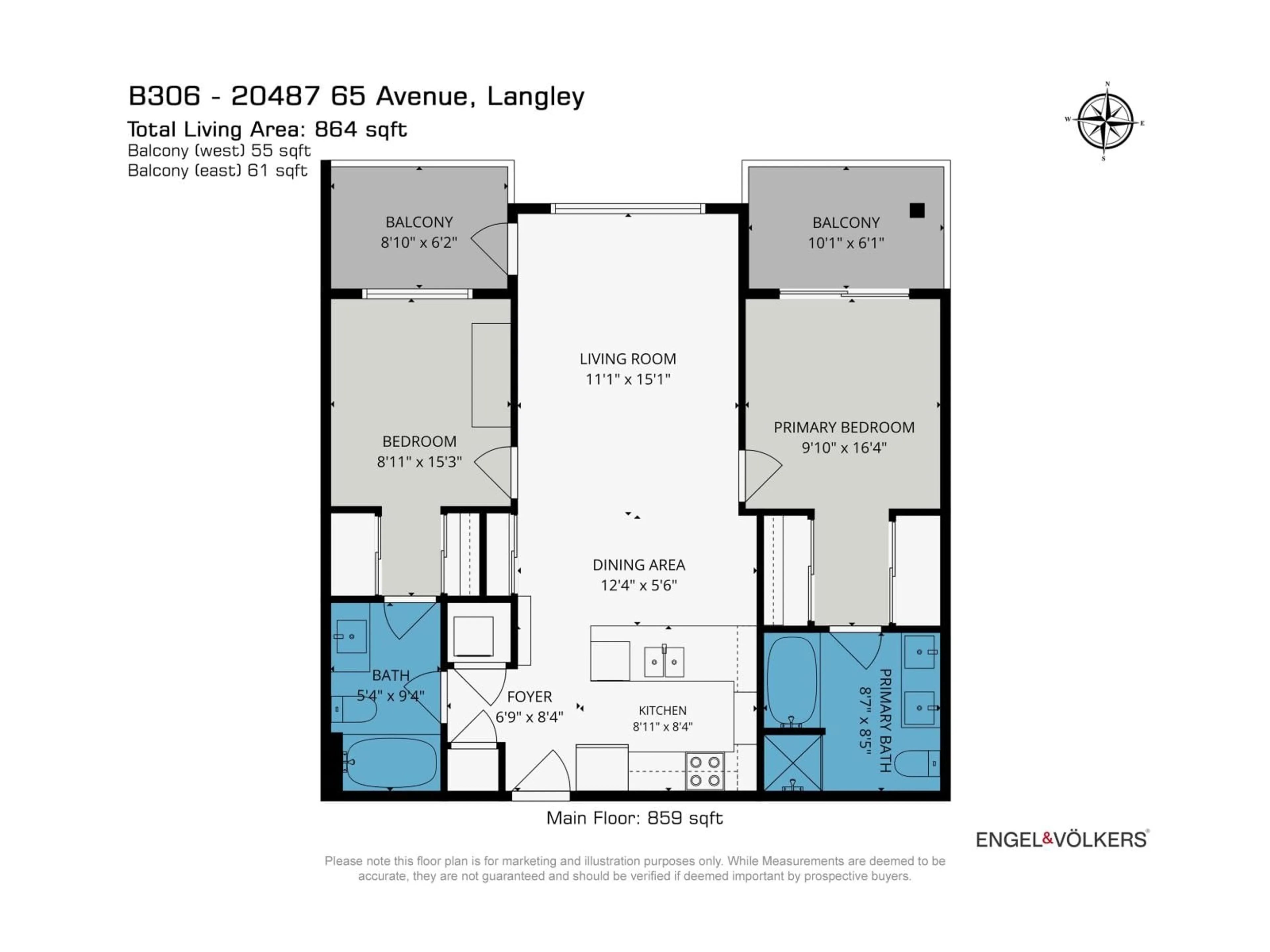 Floor plan for B306 - 20487 65 AVENUE, Langley British Columbia V2Y3K5