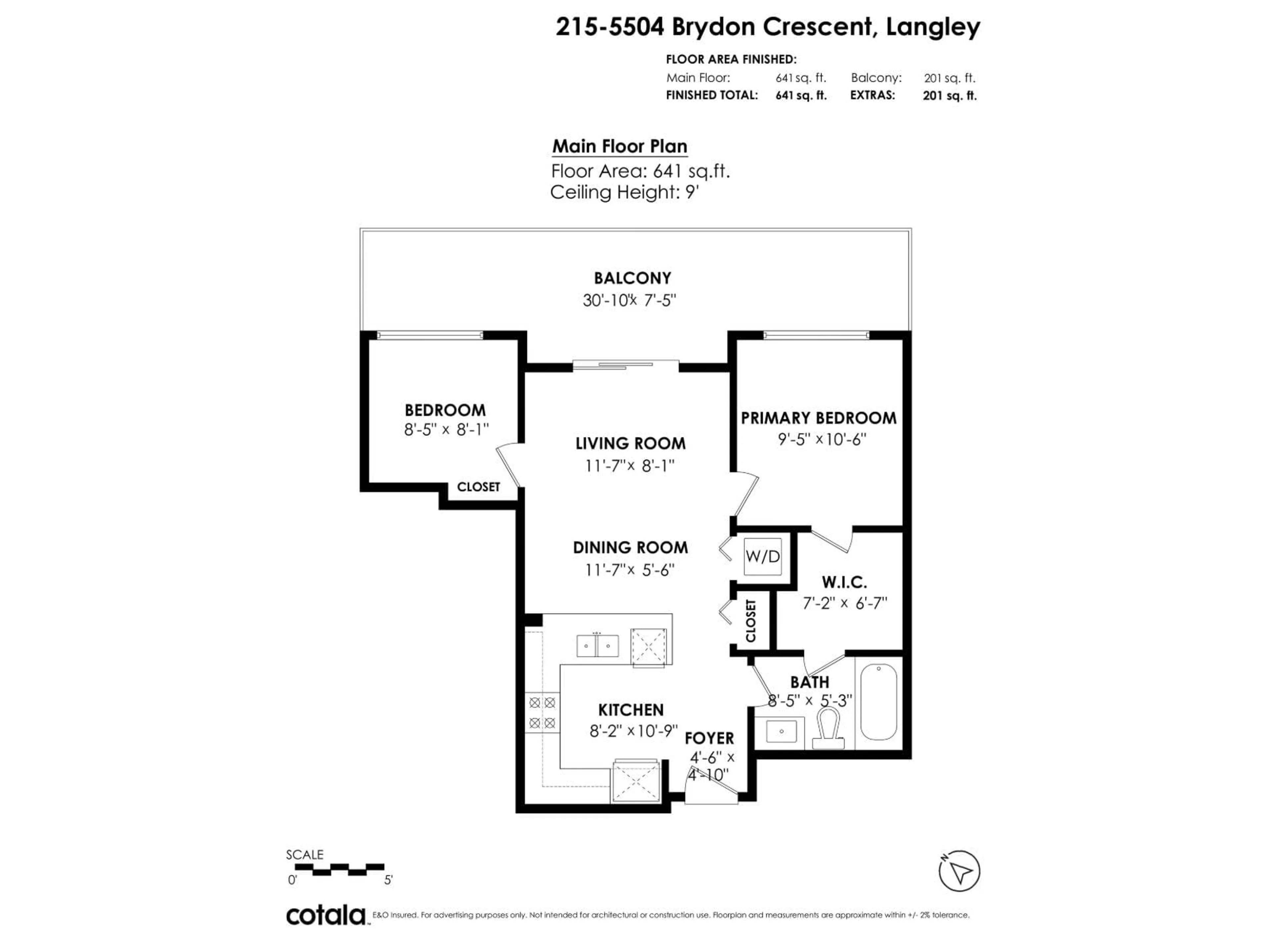 Floor plan for 215 - 5504 BRYDON CRESCENT, Langley British Columbia V3A4A4