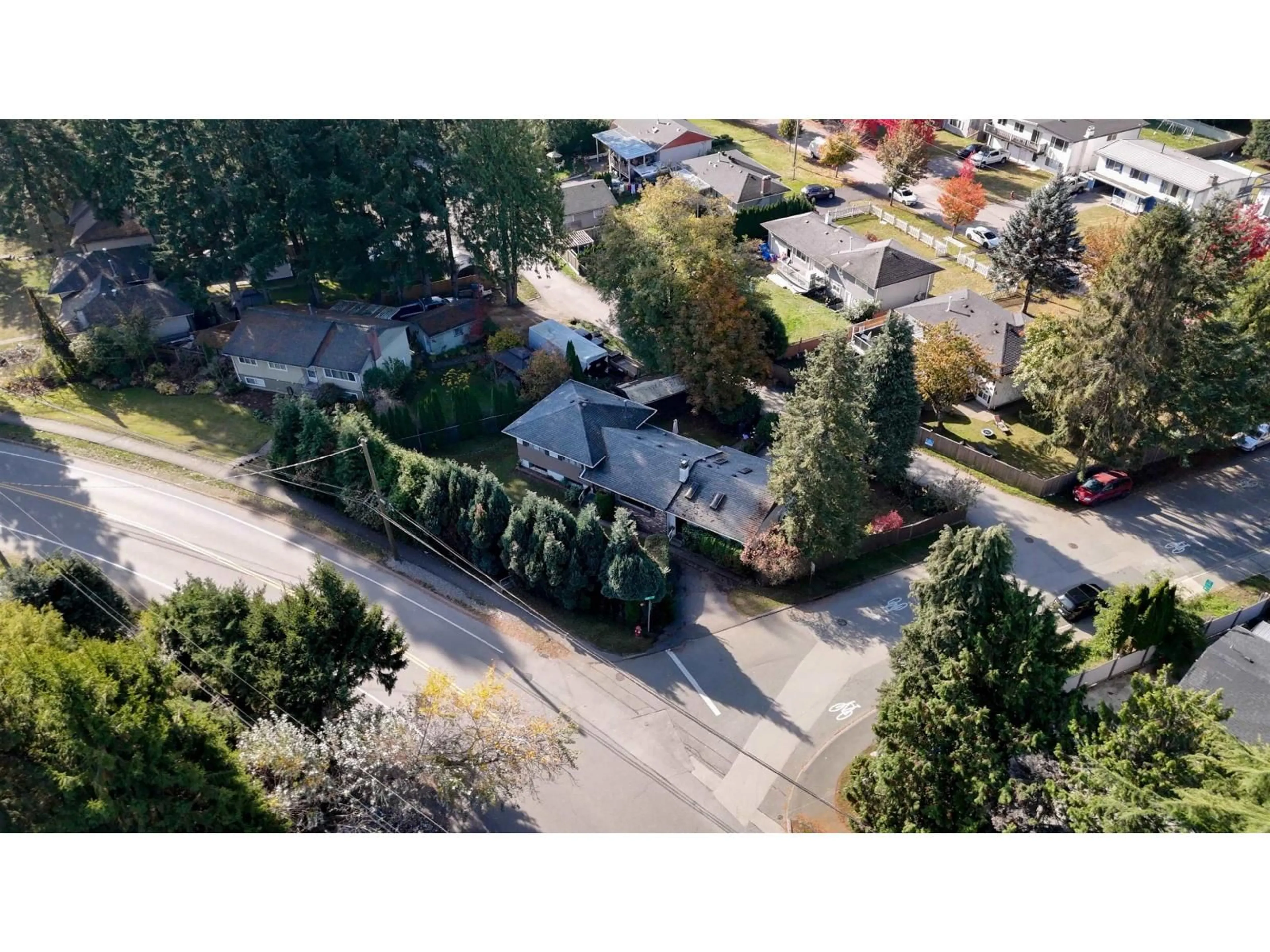 A pic from outside/outdoor area/front of a property/back of a property/a pic from drone, street for 13002 OLD YALE ROAD, Surrey British Columbia V3T3C2
